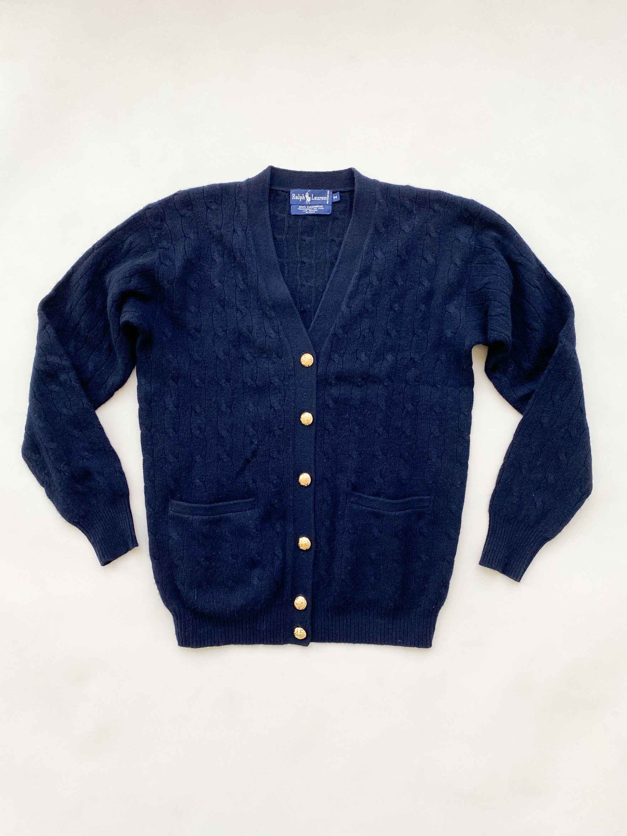 1980s Ralph Lauren Cashmere Cable Knit Cardigan — Wayward Collection