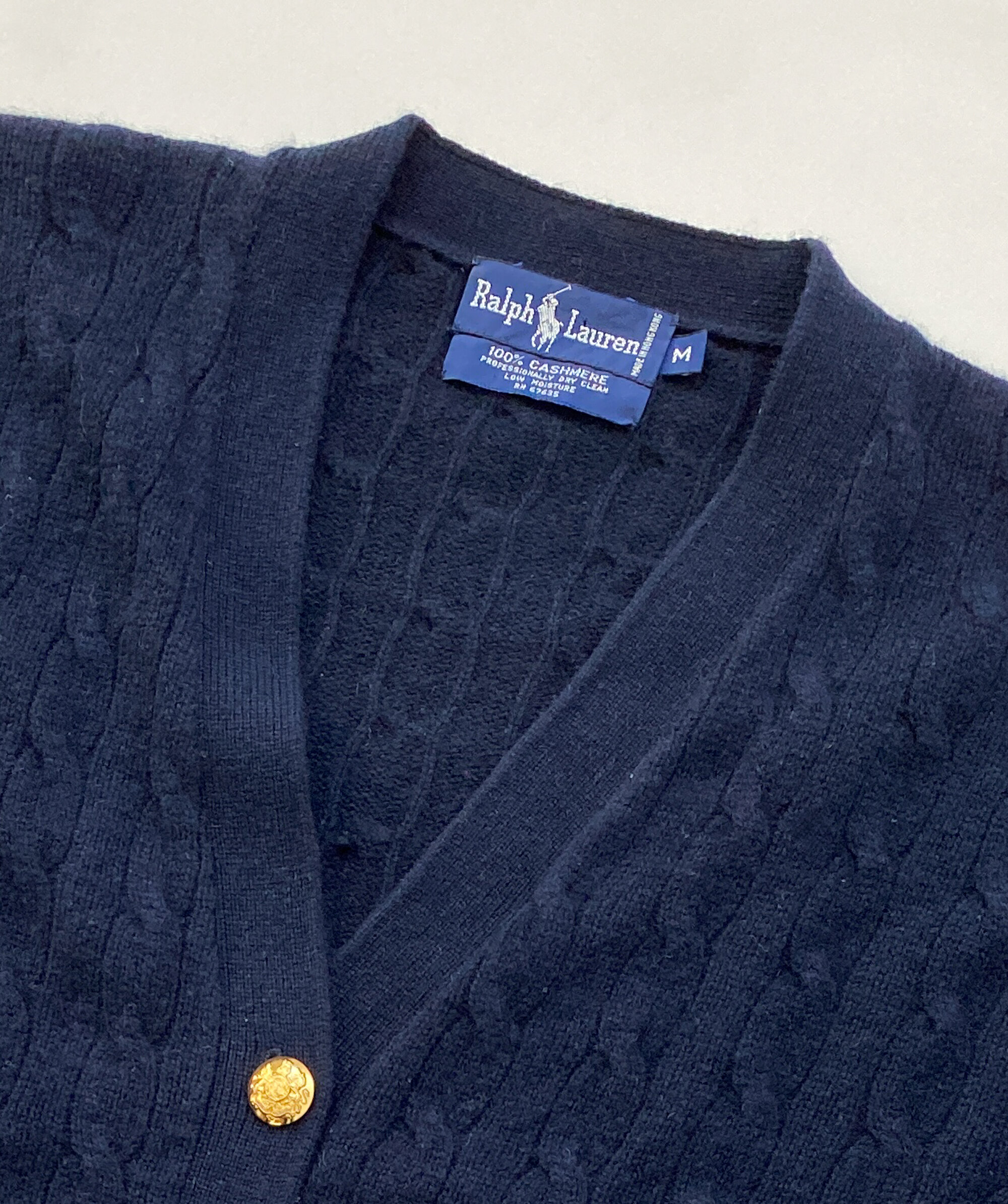1980s Ralph Lauren Cashmere Cable Knit Cardigan