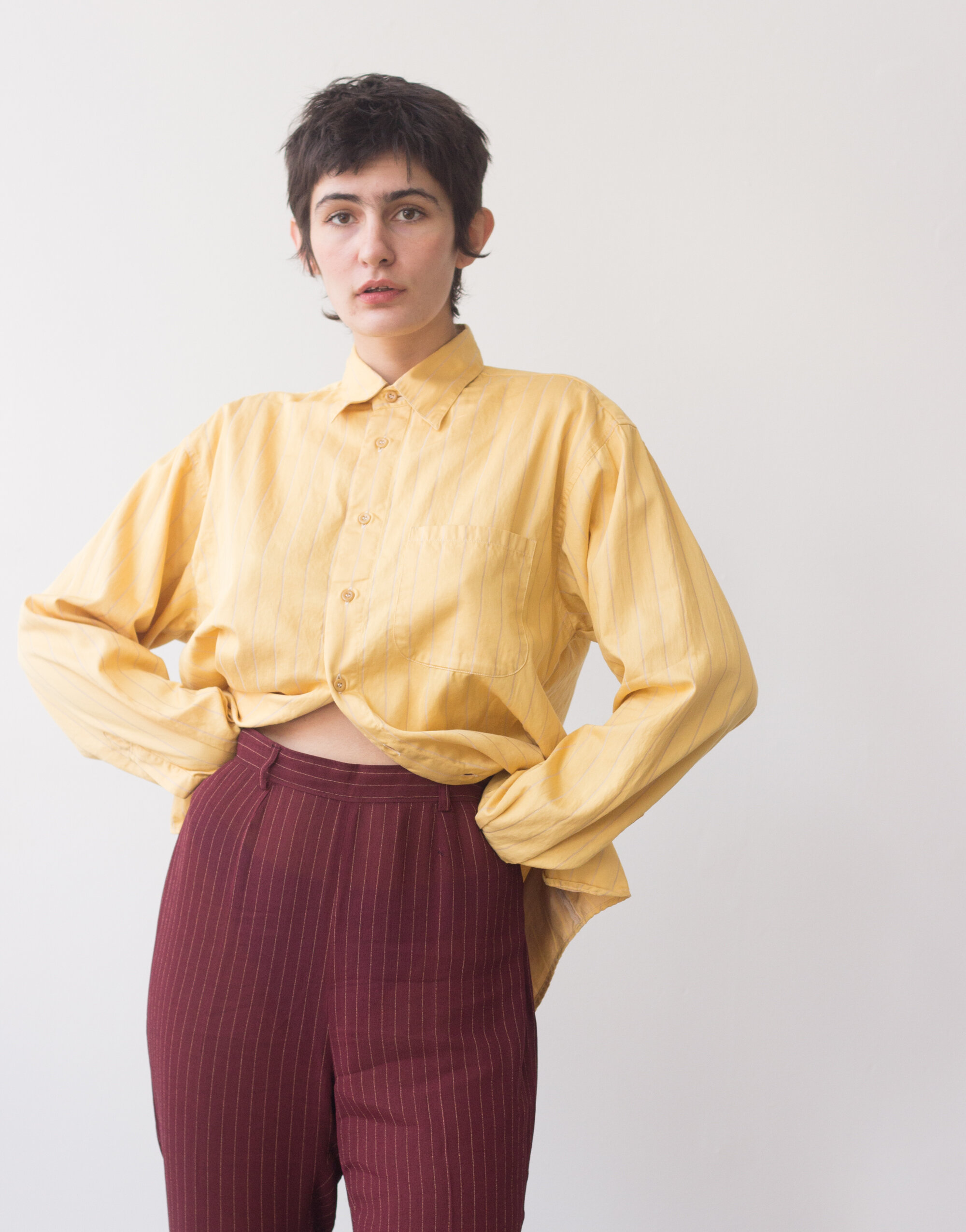 1980s Italian Cotton Menswear Button-down