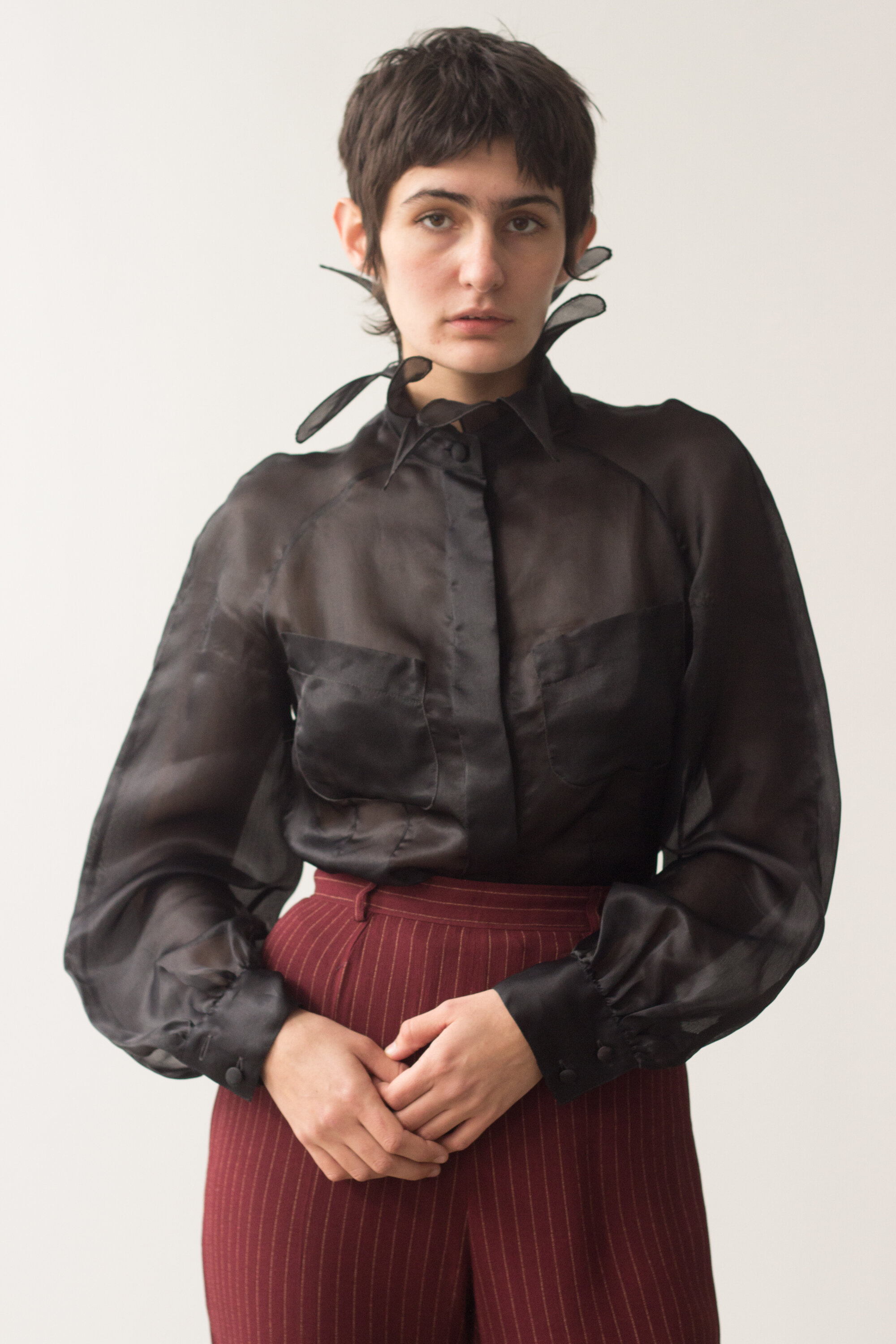 1990s Lolita Lempicke Silk Organza Blouse