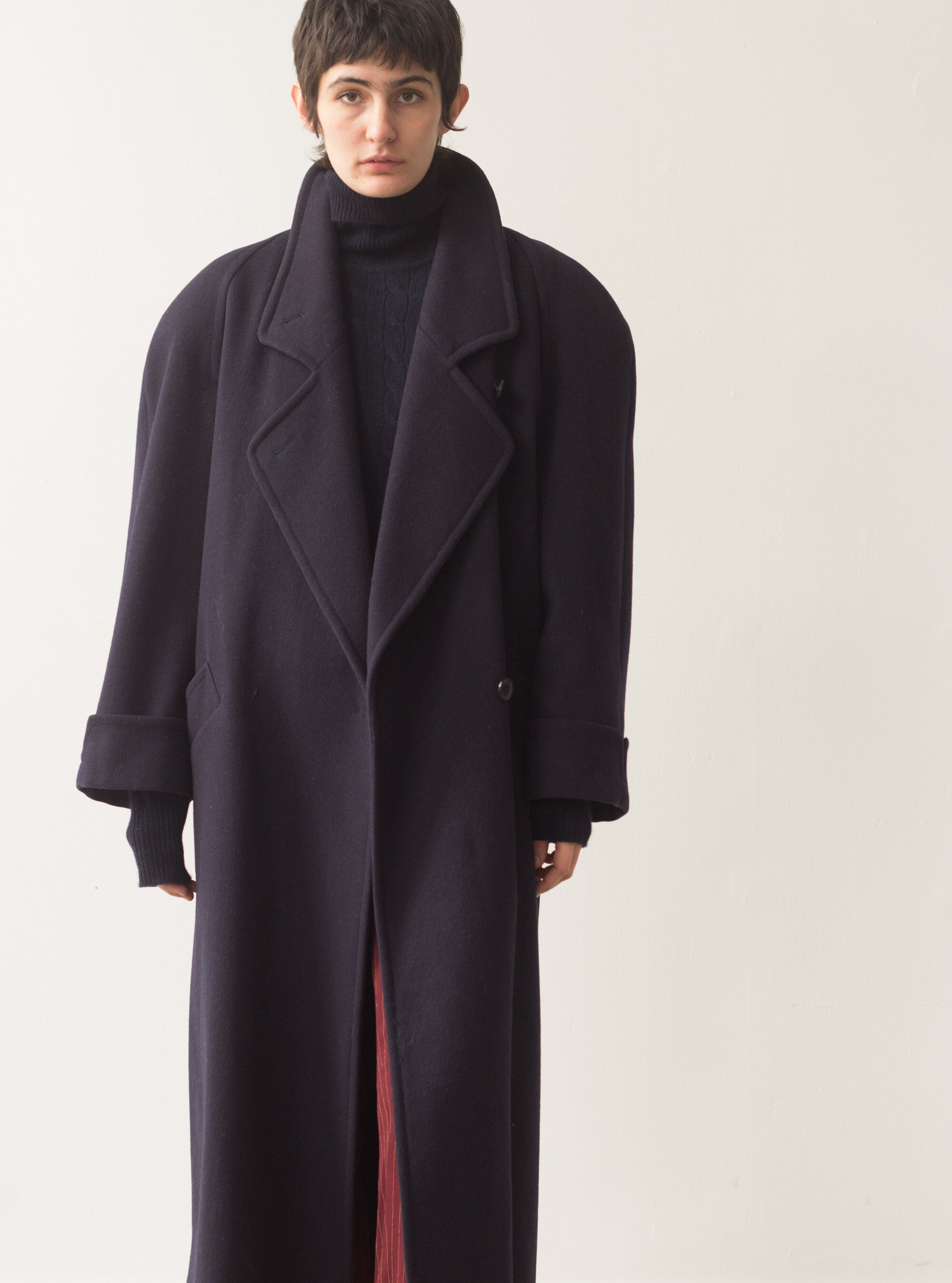 1980s Charcoal Boyfriend Coat