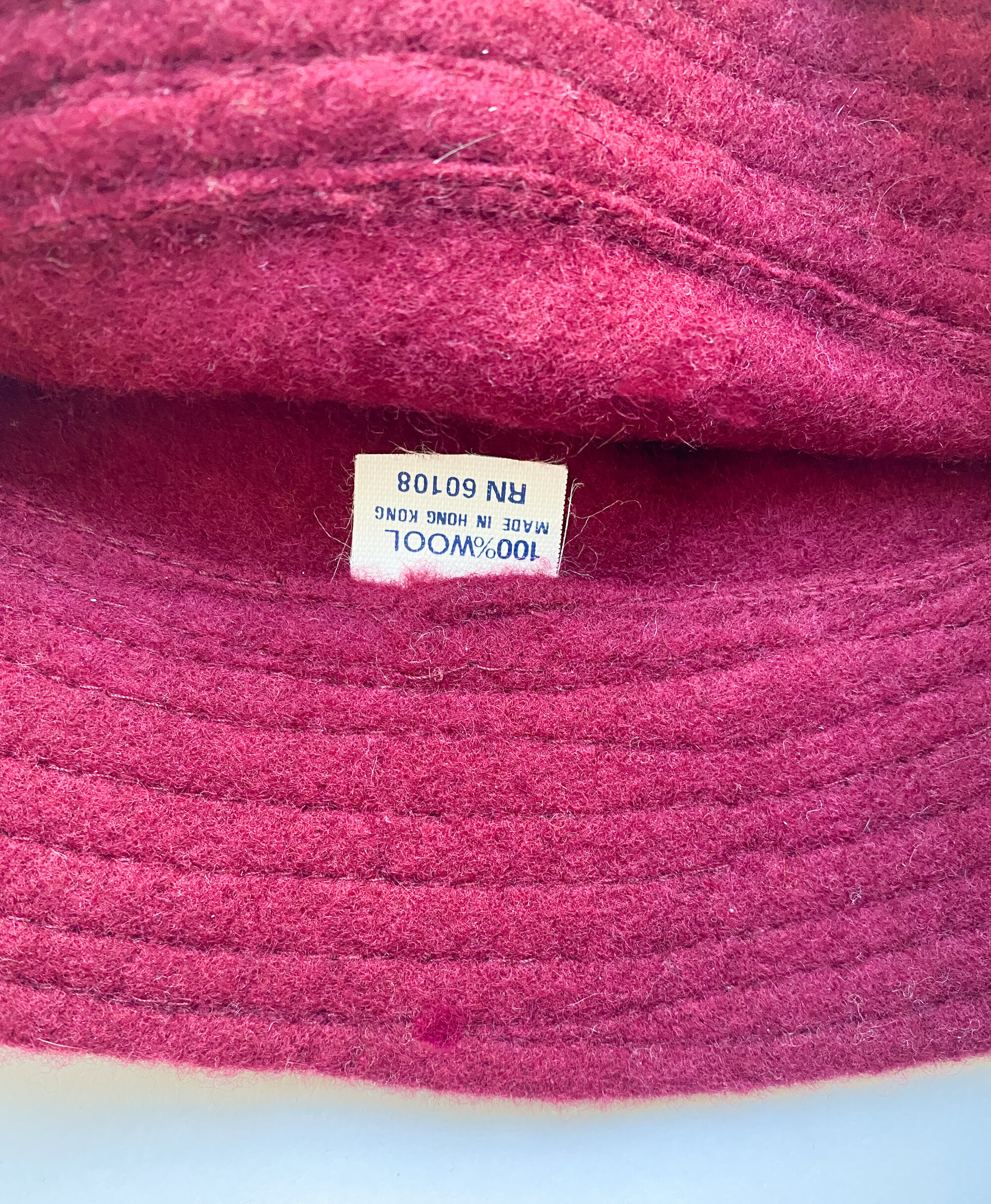 1990s Burgundy Angora Bucket Hat