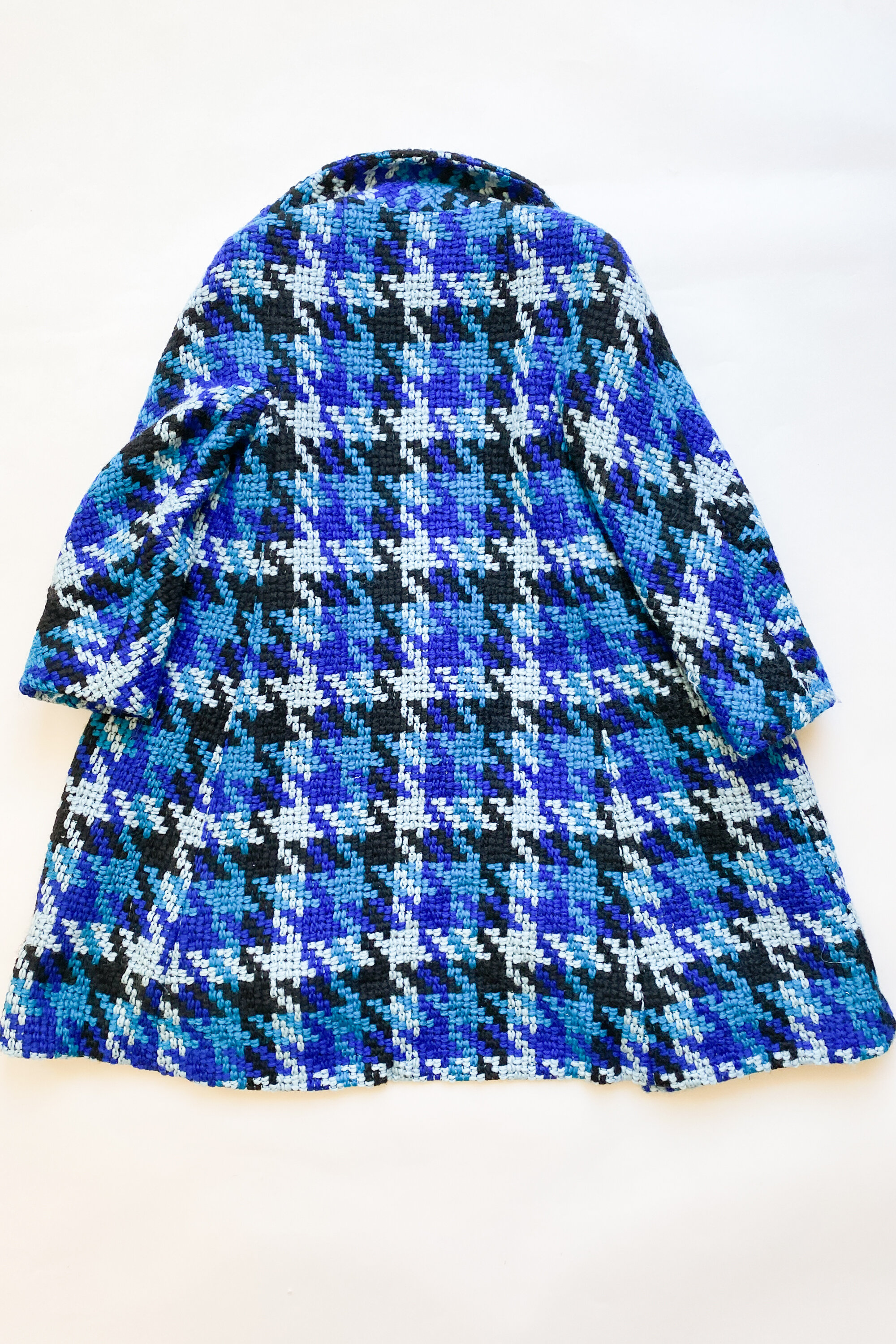 1960s Electric Blue Houndstooth Coat