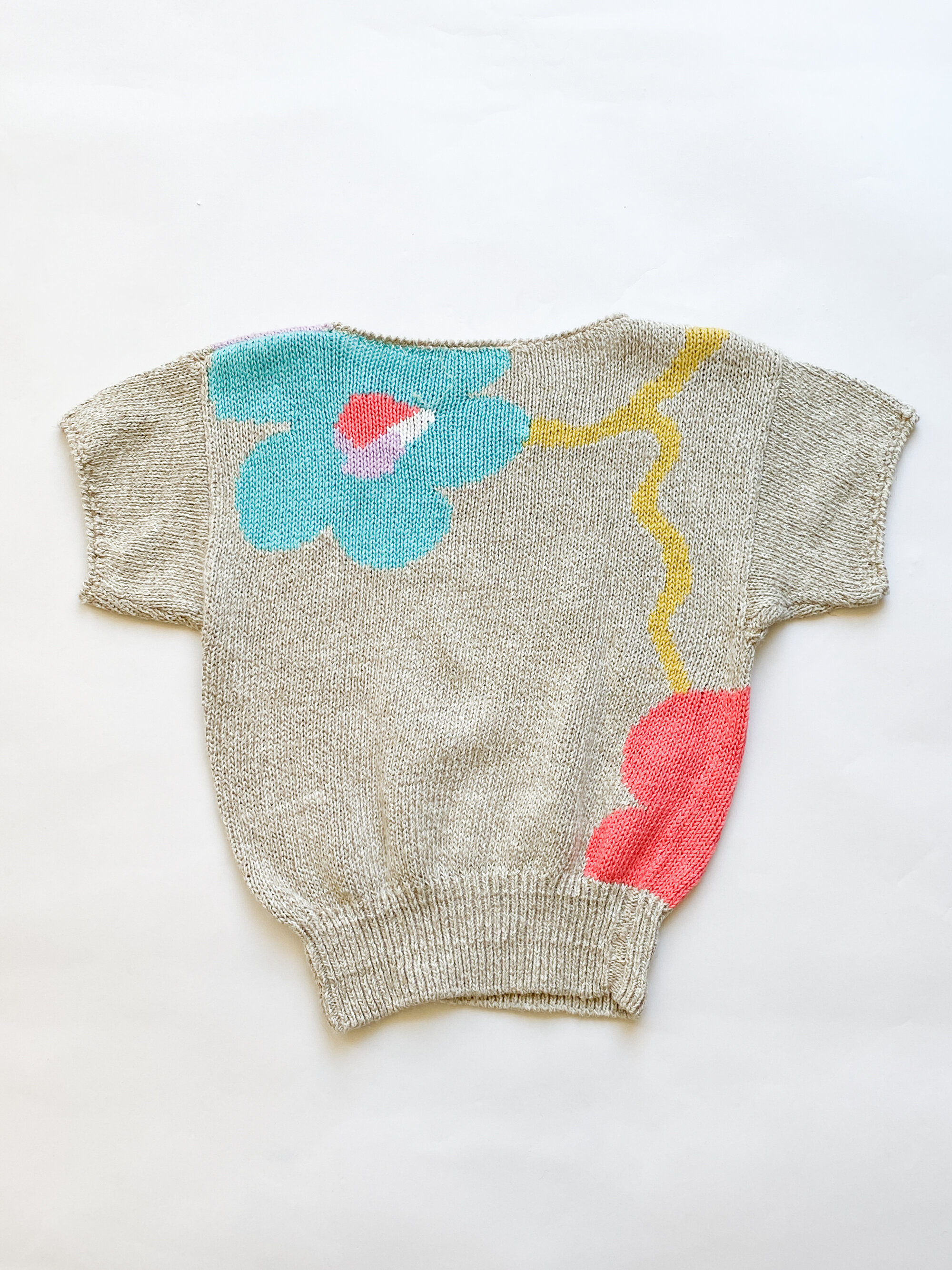 1980s Liz Claiborne Floral Cotton Knit