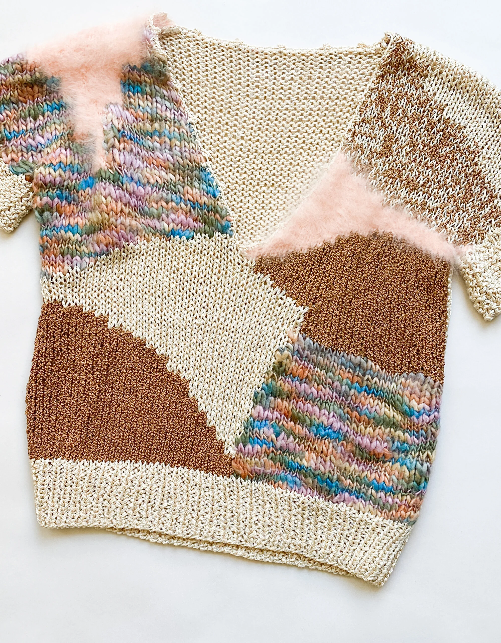 1980s Angora Collage Knit Vest