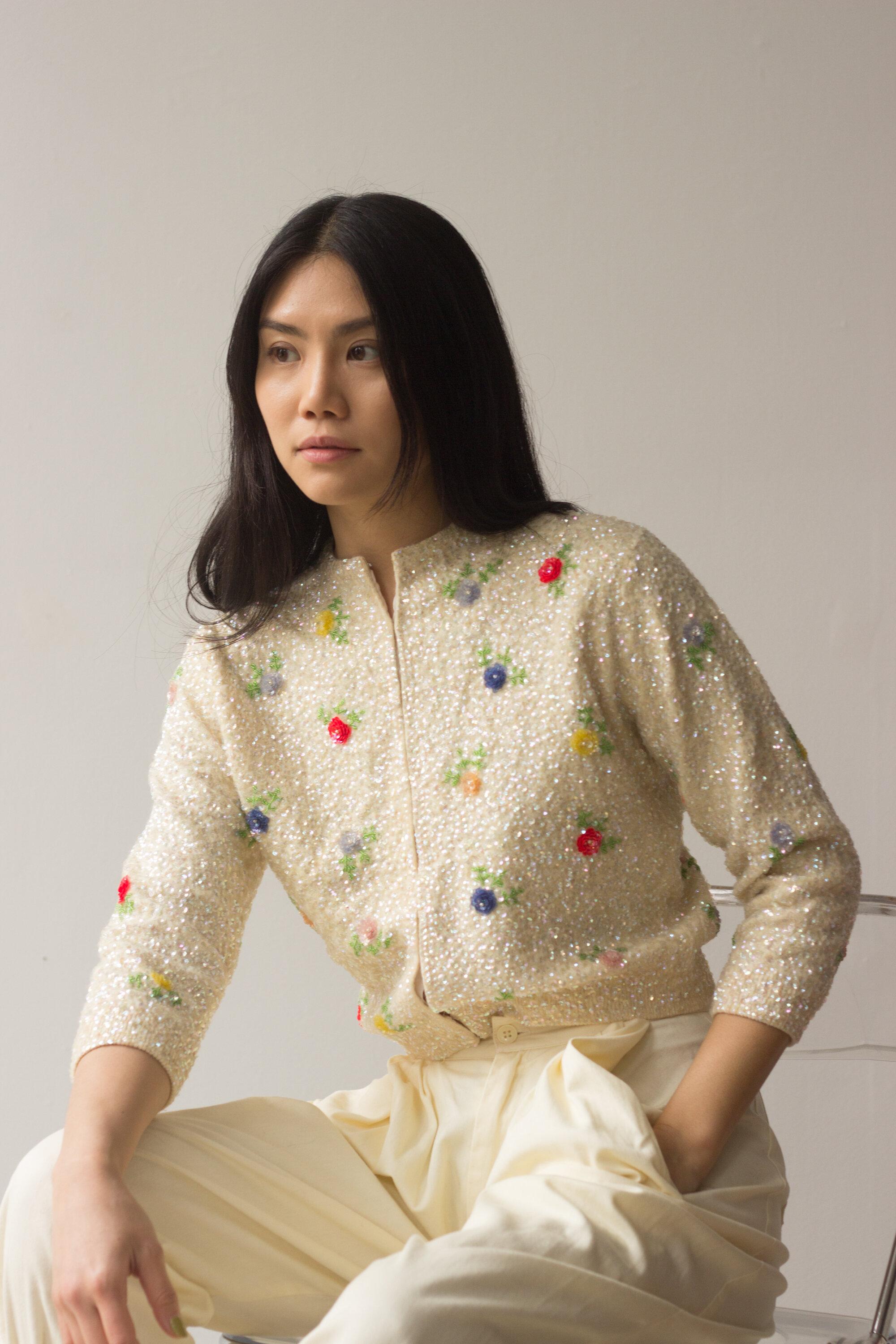 1950s Iridescent Sequined Cardigan