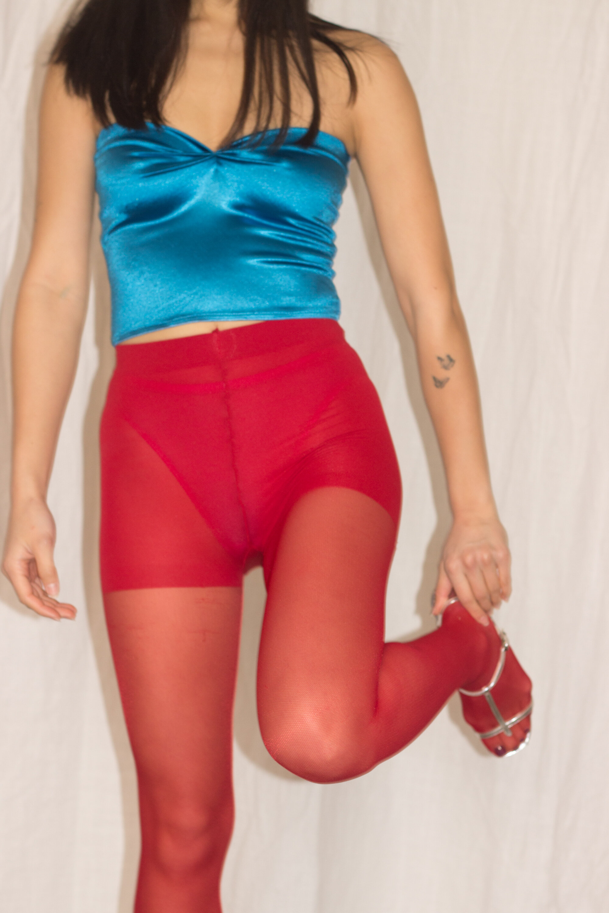 ACA 1970s Cerulean Spandex Bustier Tube Top