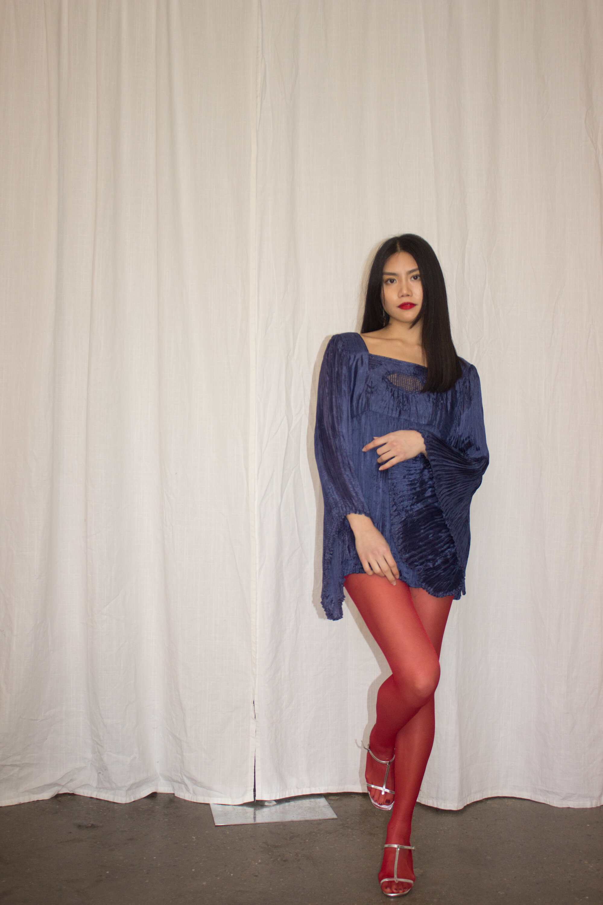 ACA 1970s Afghani Sapphire Pleated Tunic