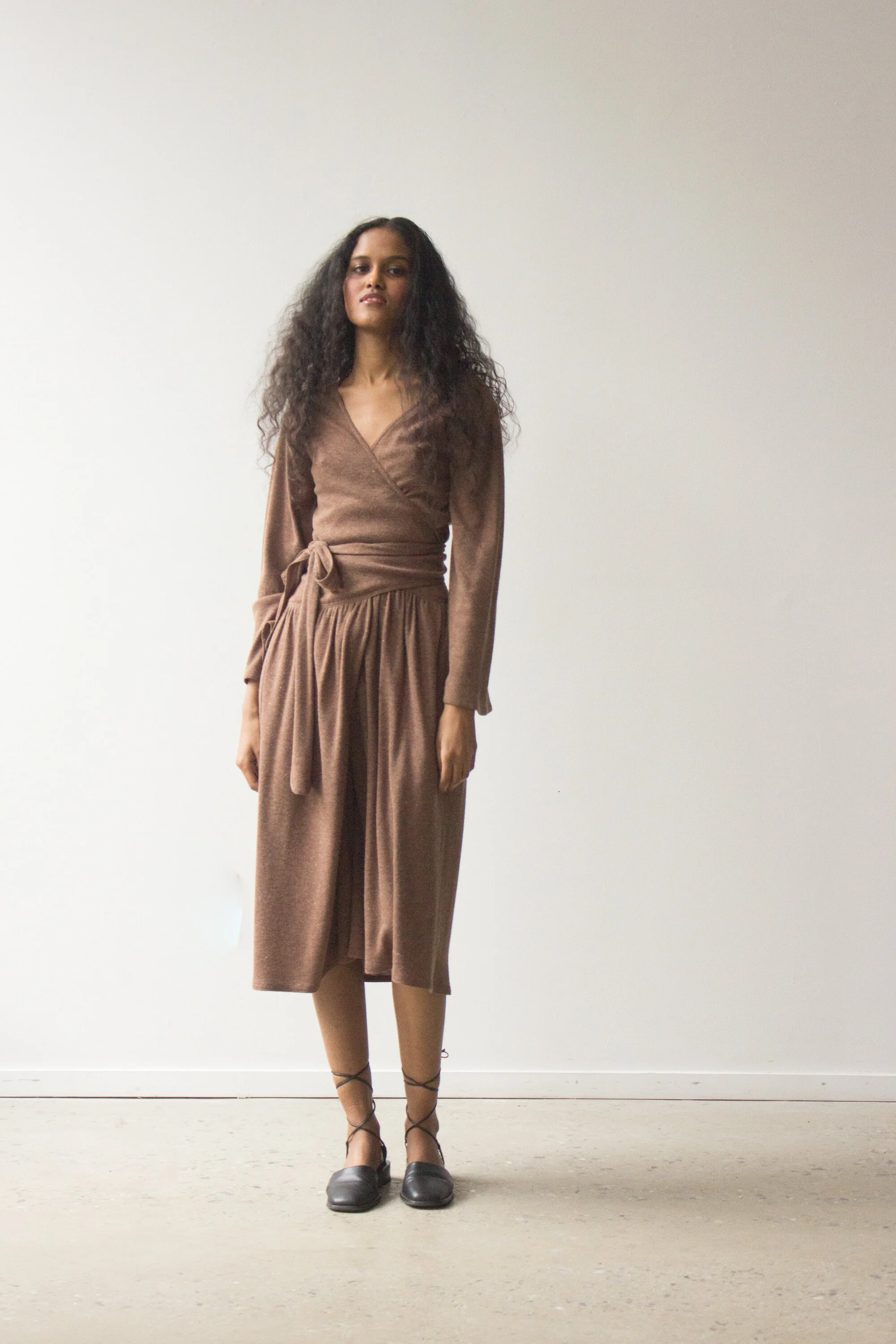 1970s Bill Atkinson Heathered Chestnut Wrap Dress Wayward Collection 1970s Bill Atkinson Heathered Chestnut Wrap Dress Wayward Collection