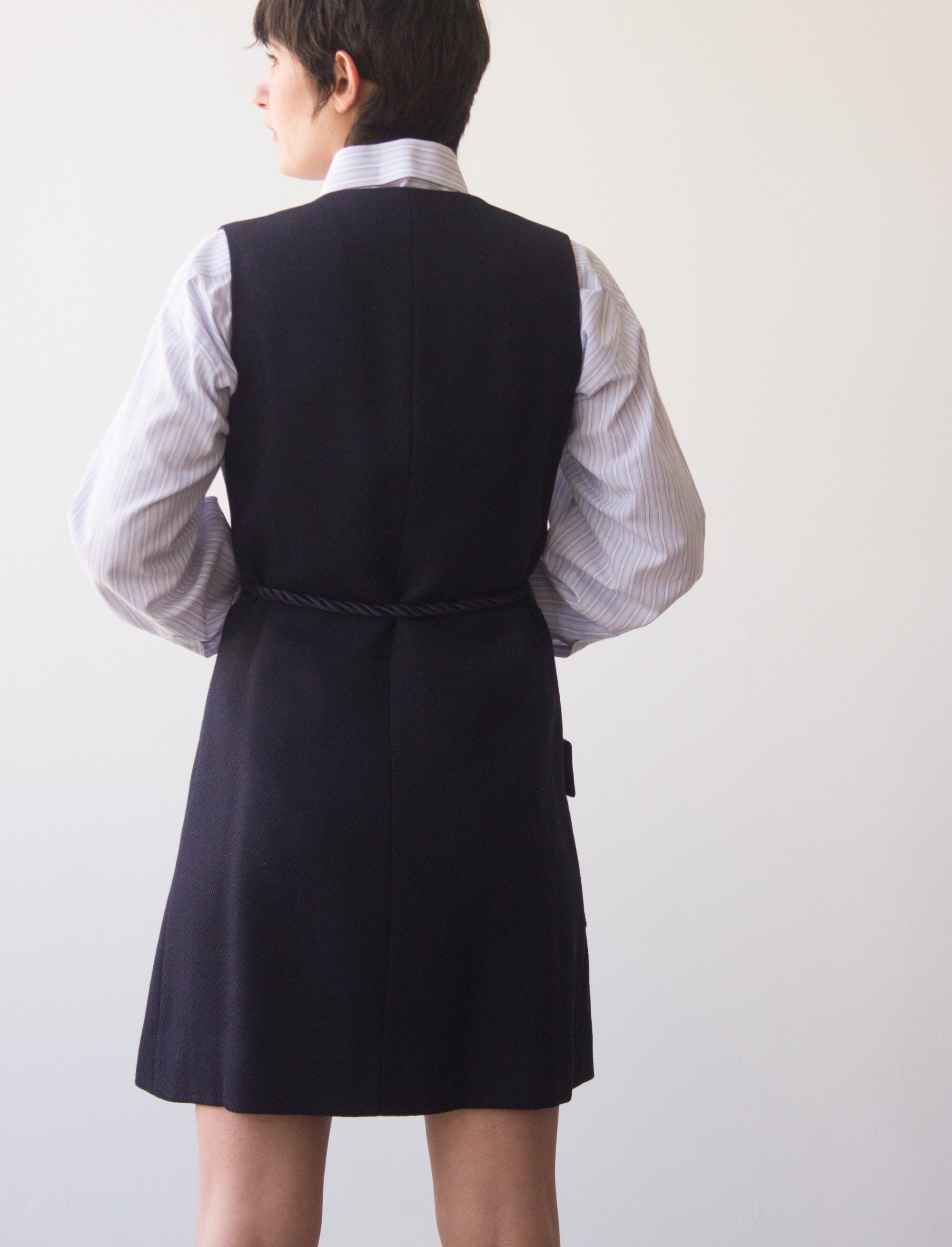 1970s Wool Wrap Mini Dress with Rope Belt