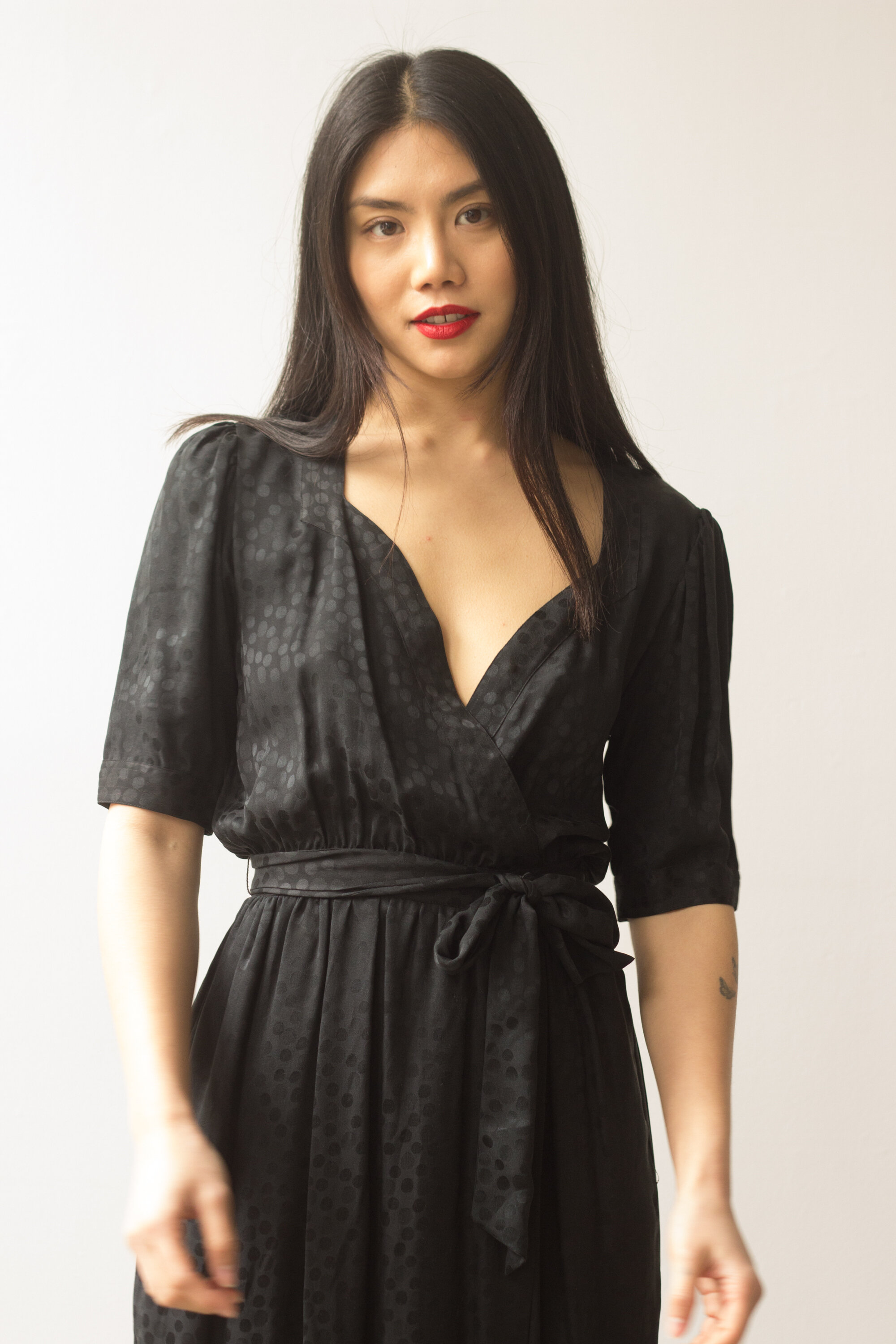 jack mulqueen silk dress 1980s Jack Mulqueen Silk Wrap Dress Wayward Collection