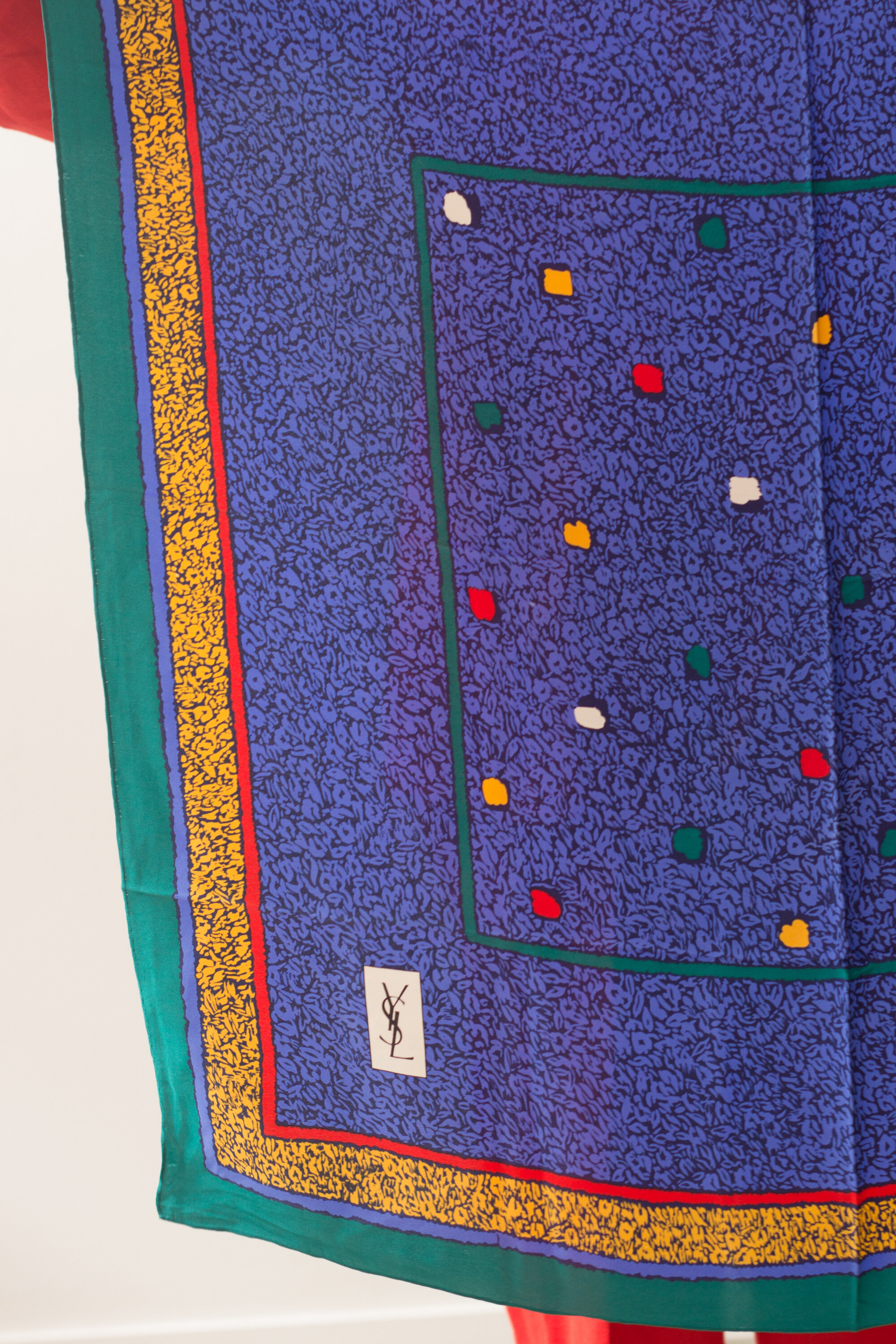 1980s Yves Saint Laurent Large Silk Scarf