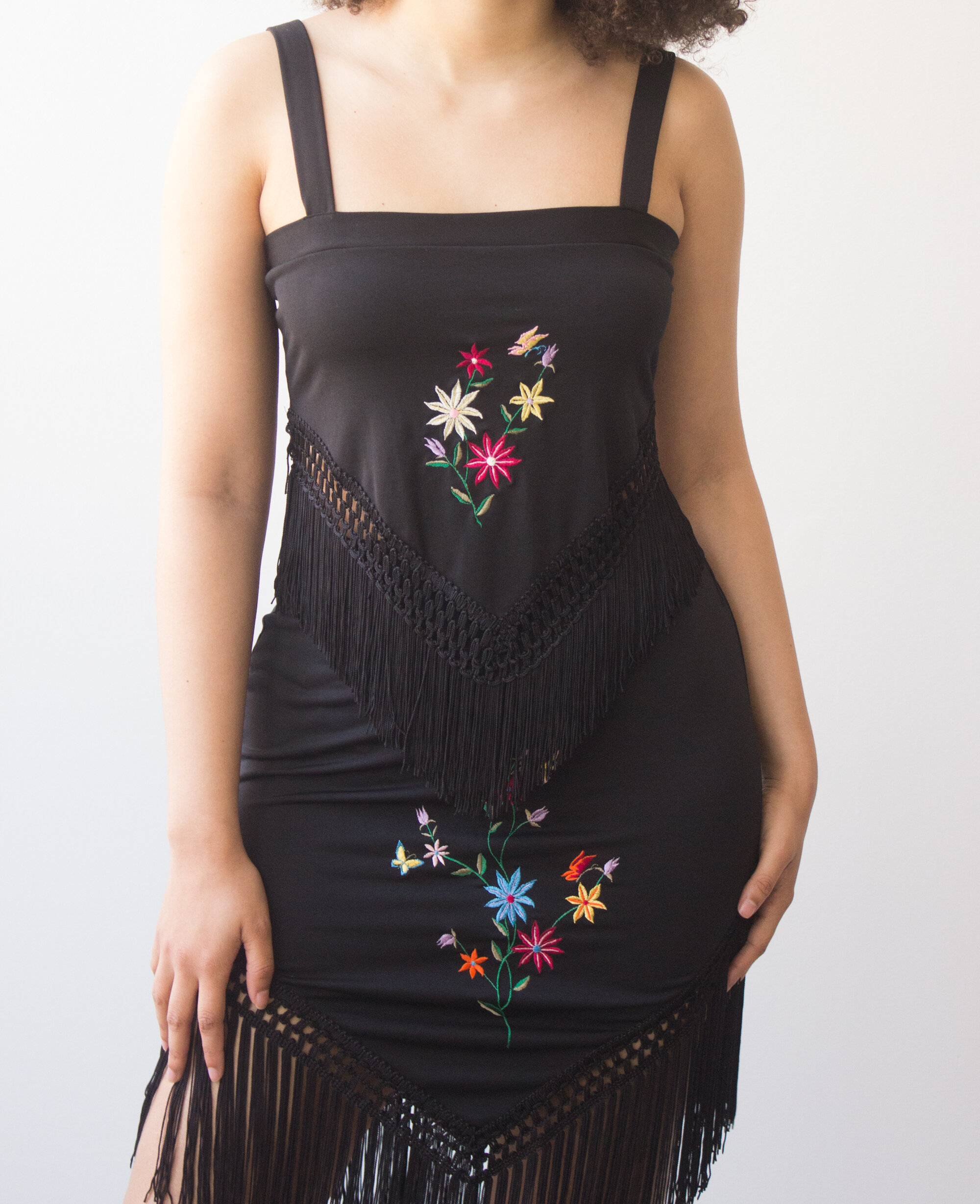 Y2K Frederick's of Hollywood Fringed Embroidered Set