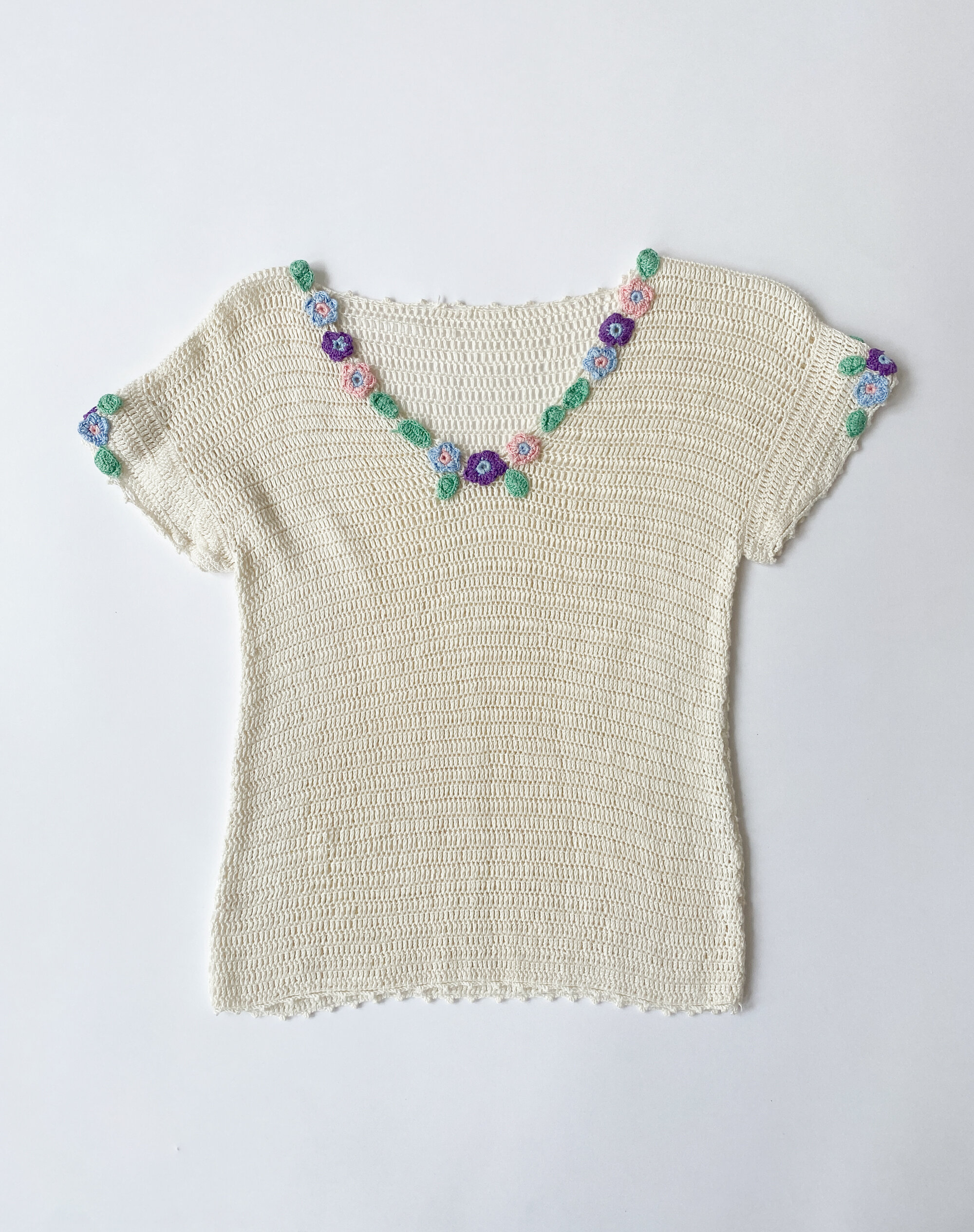 1970s Hand Crocheted Cotton Top