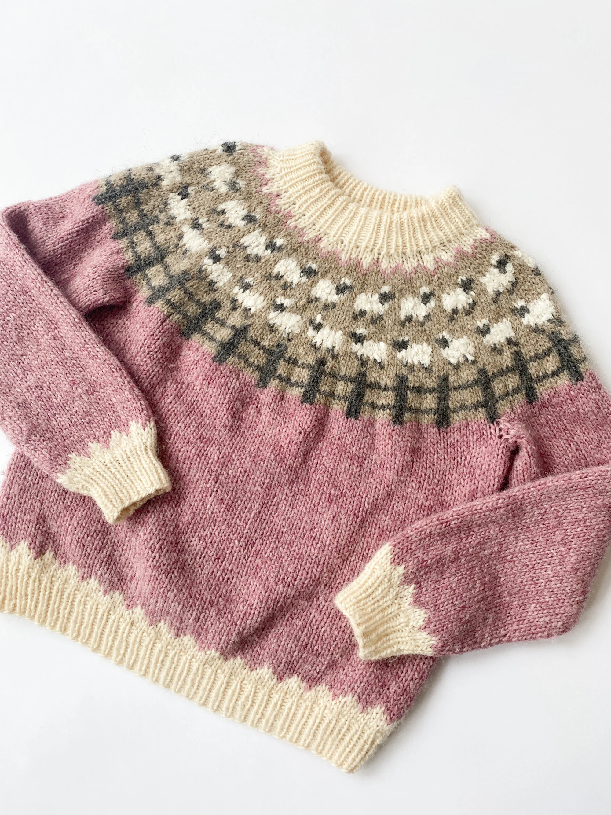 1980s "Counting Sheep" Hand Knit Pullover