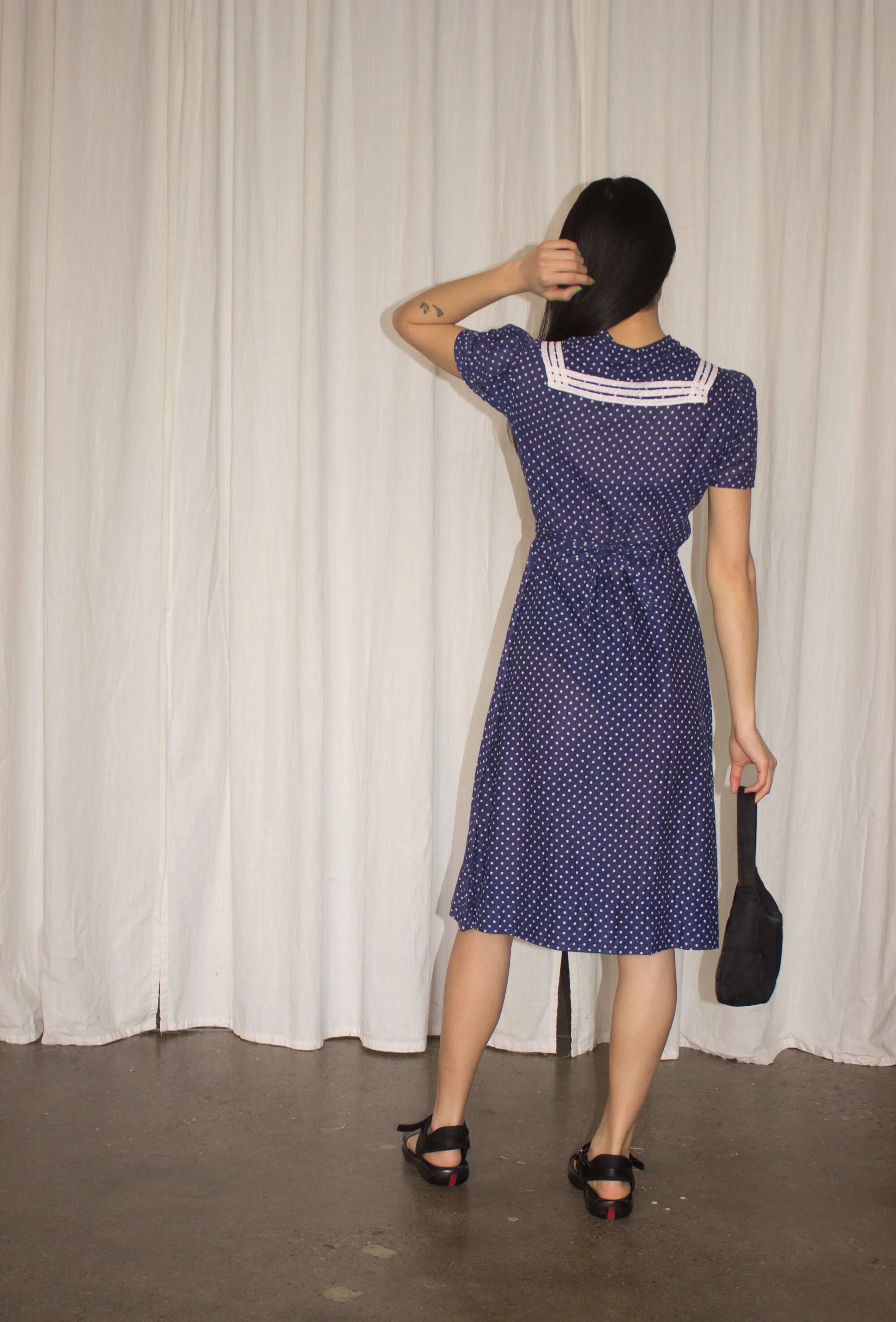 white christmas dresses 1930s Blue Floral Cotton Organdy Dress – Adored Closet