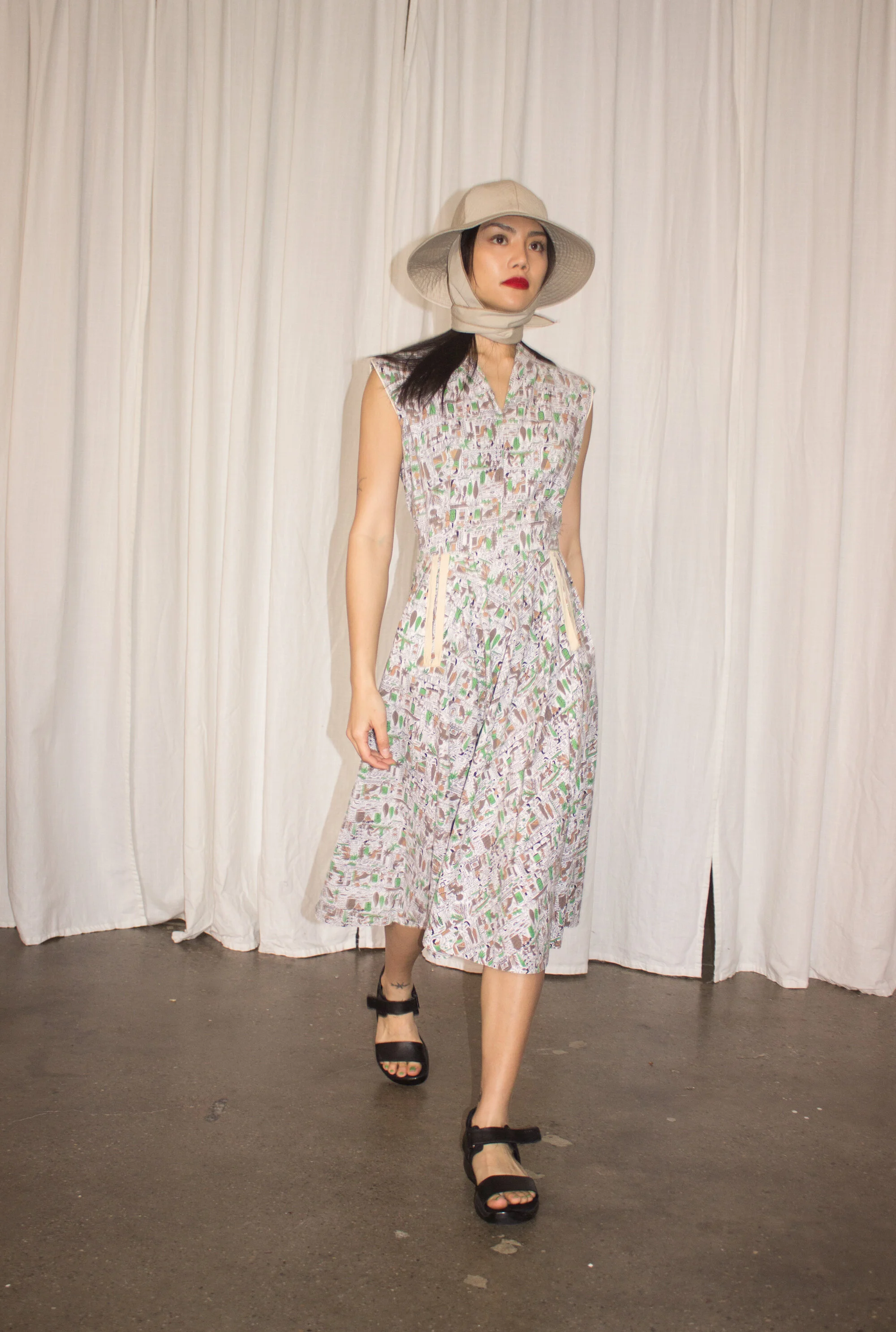 white christmas dresses 50s Novelty Print Sundress main image 0