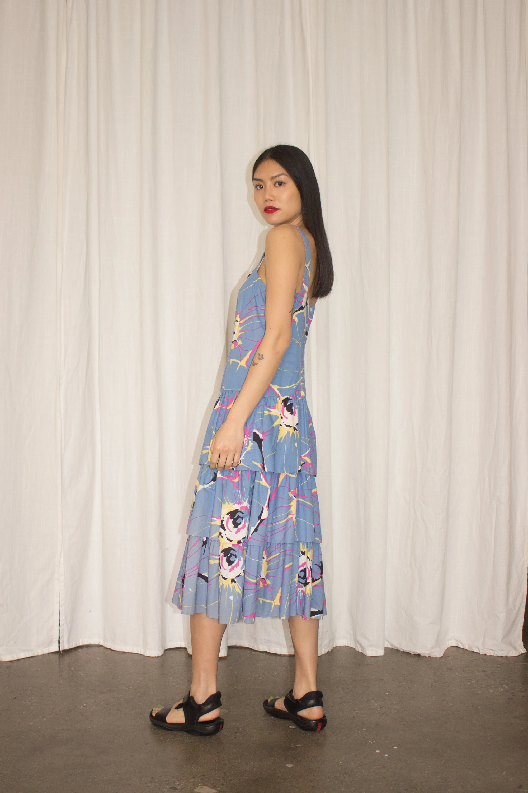 1980s Nicole Miller Painterly Cotton Sun Dress  Wayward Collection