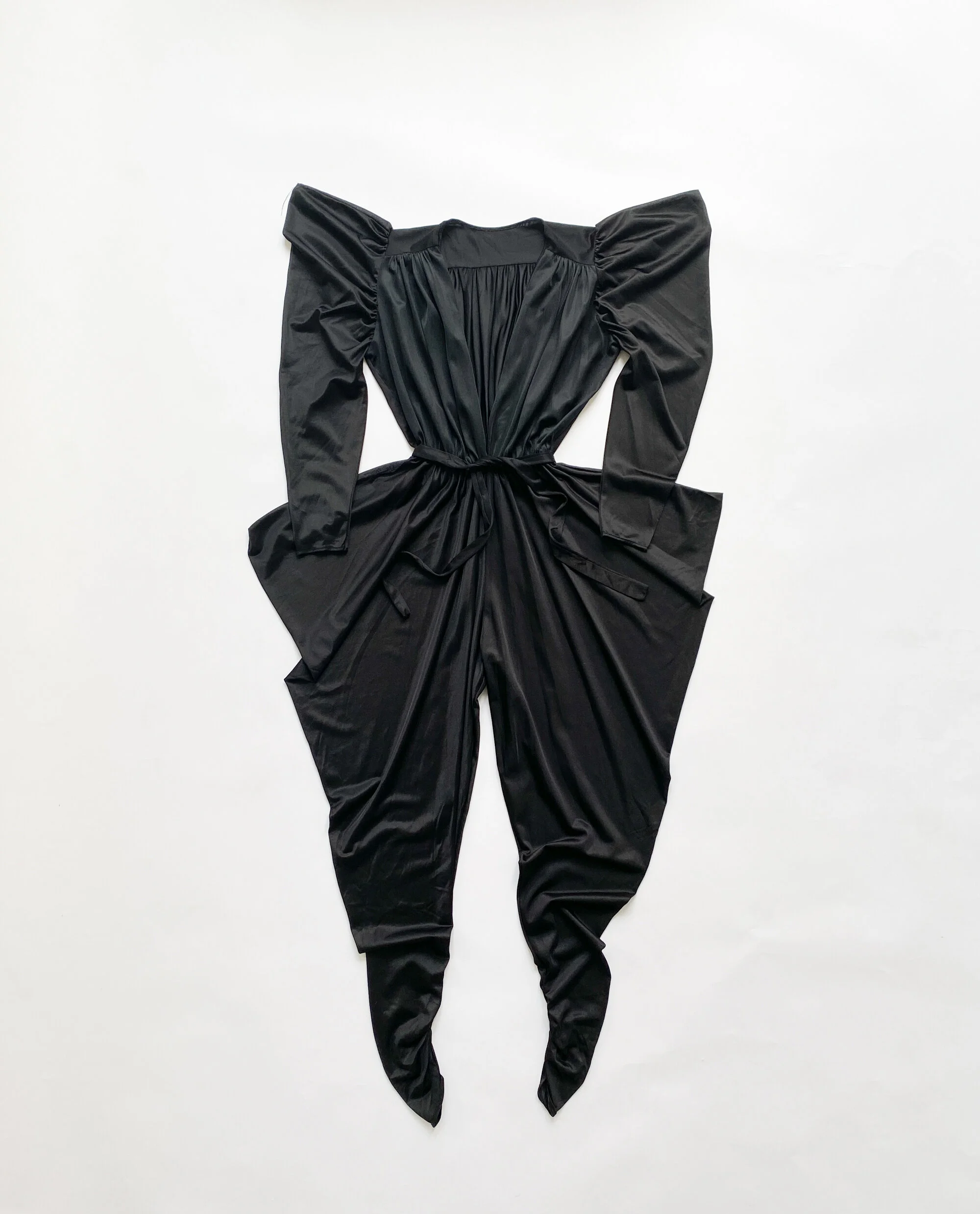 1970s Black Widow Disco Jersey Jumpsuit