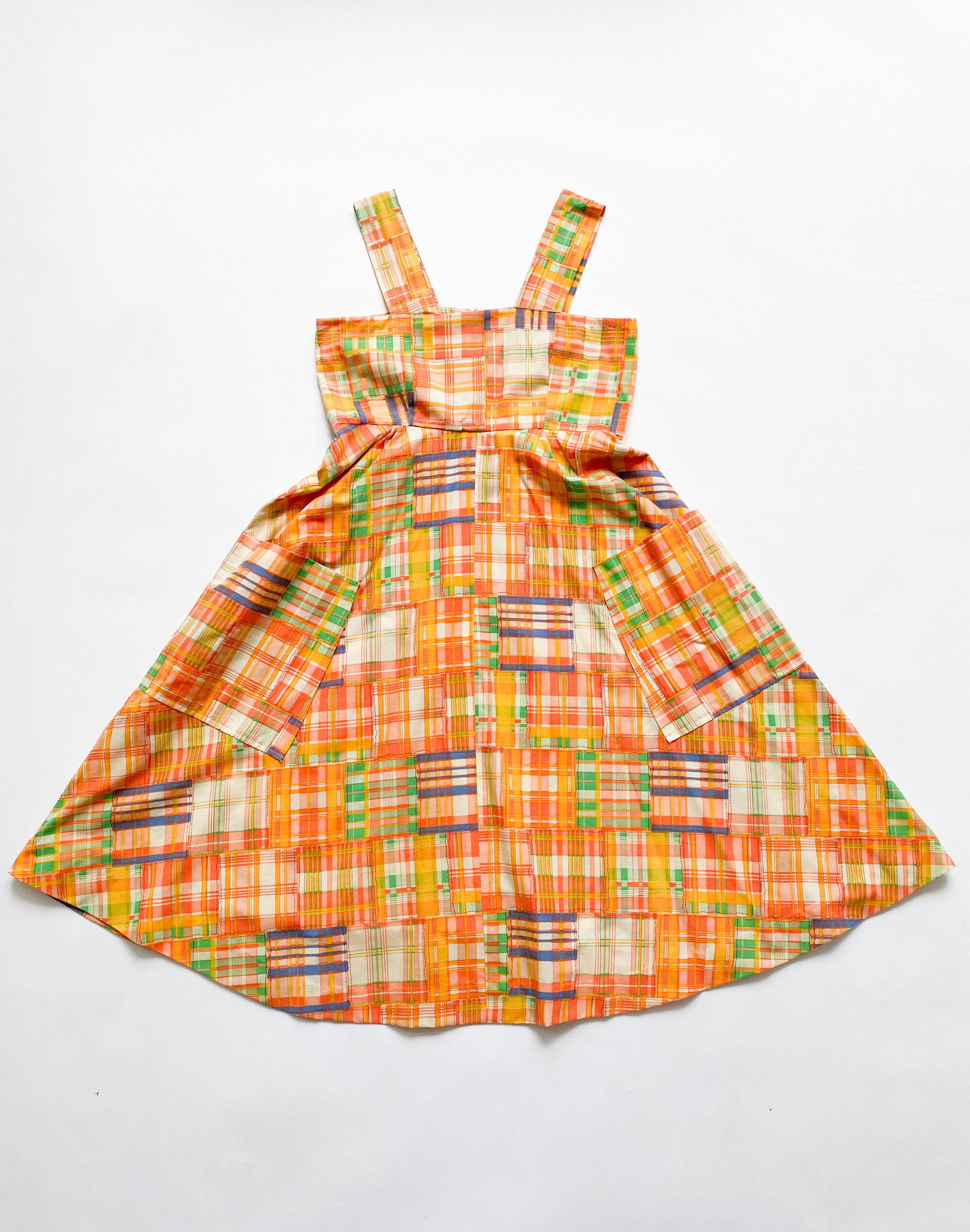 1970s Patchwork Print Cotton Sun Dress