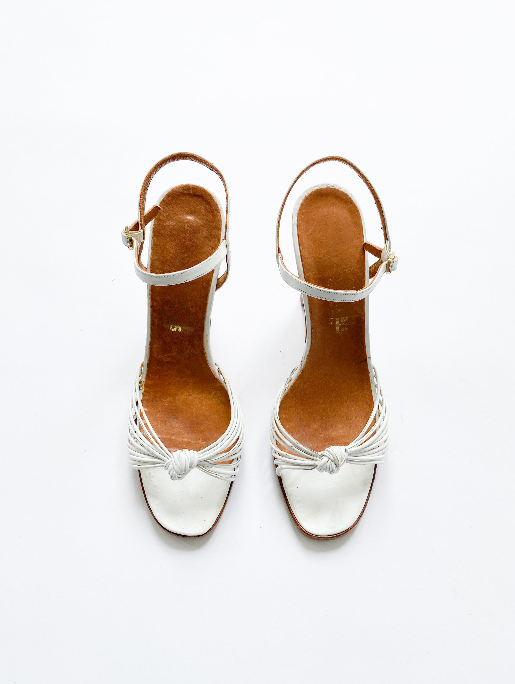 1970s Italian Leather Summer Sandals - White