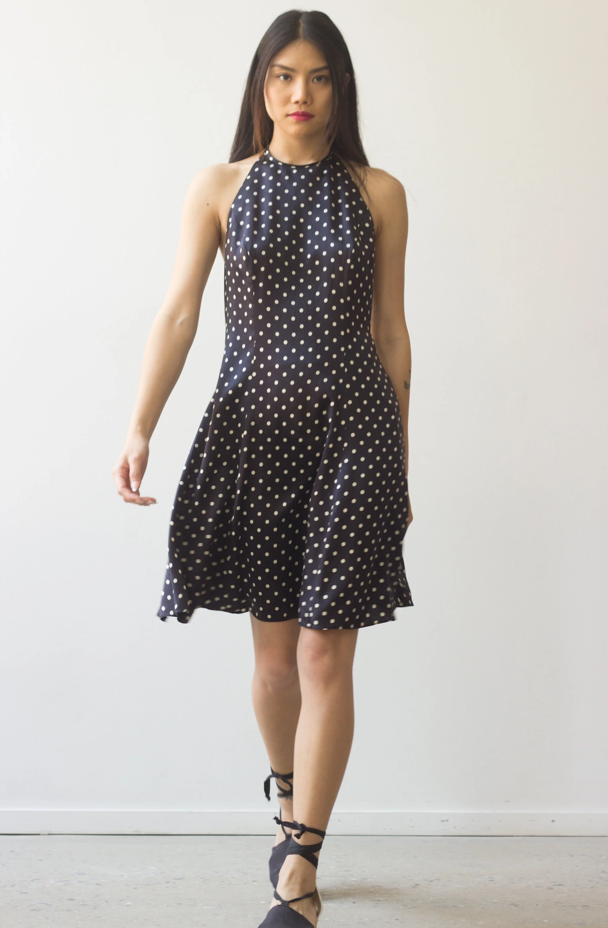 black midi dress halter neck Black Halter Neck Bodycon Midi Dress main image 1
