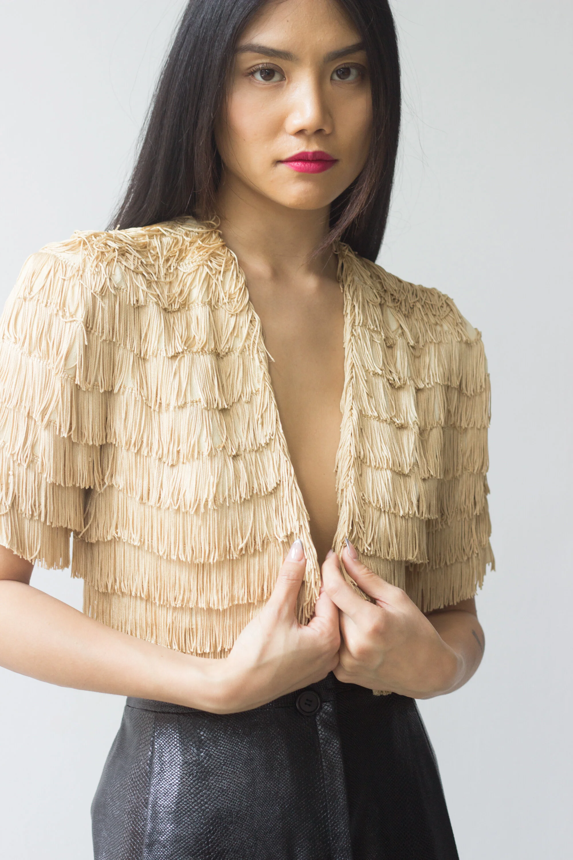 1930s Creme Fringed Crepe Bolero Jacket — Wayward Collection