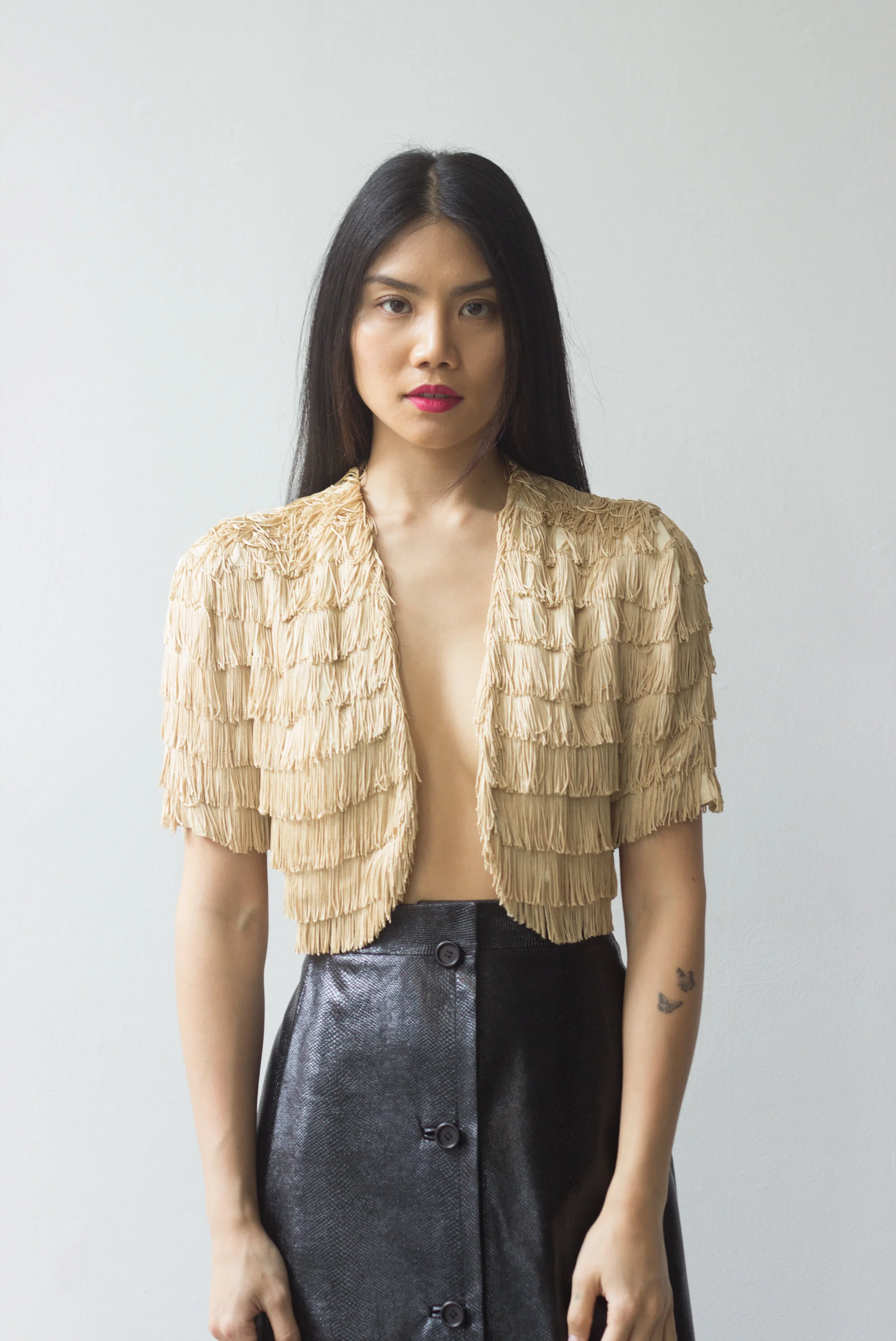 1930s Creme Fringed Crepe Bolero Jacket — Wayward Collection