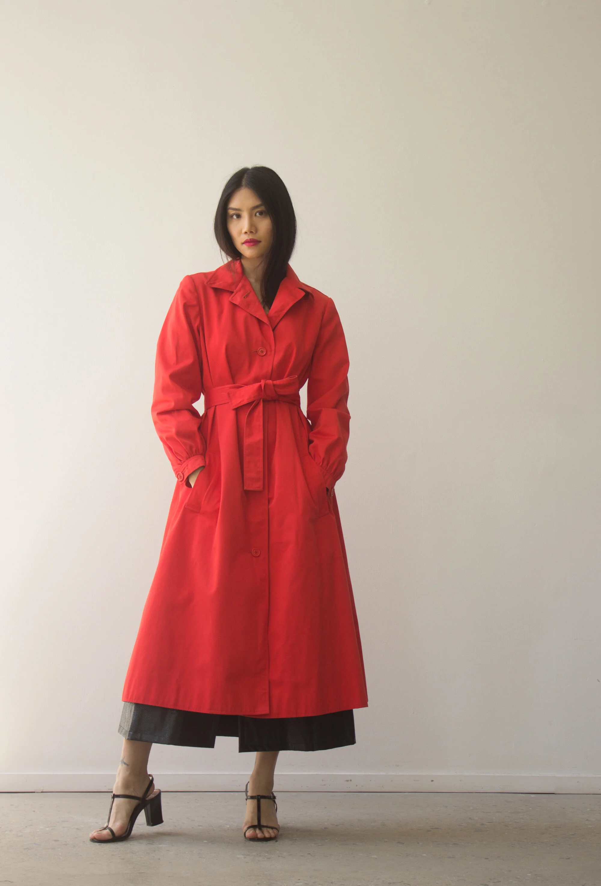 Halston Trench Coat Dress Coat Ultrasuede Vestido Halston Halston