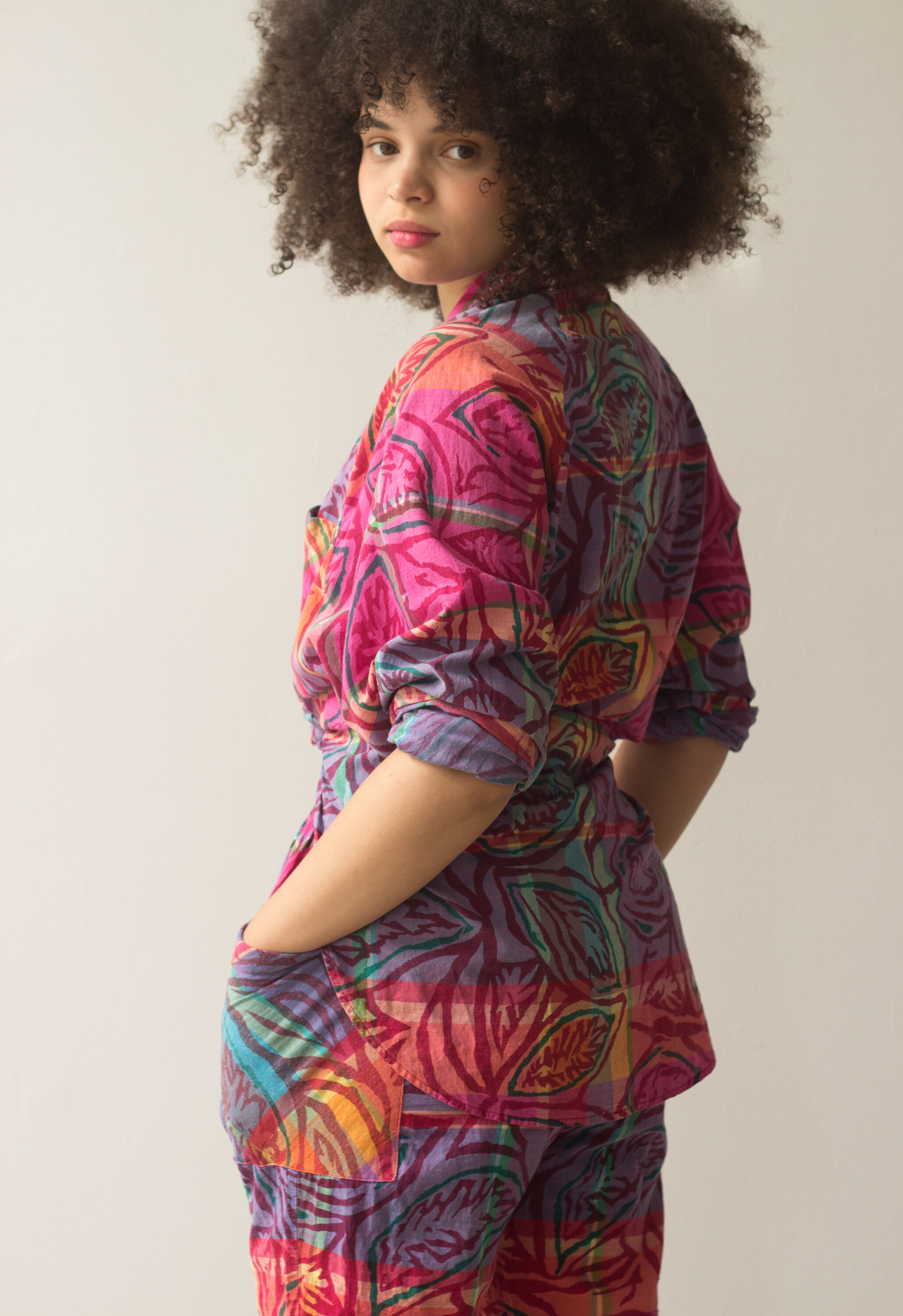 1980s Madras Printed Cotton Matching Set