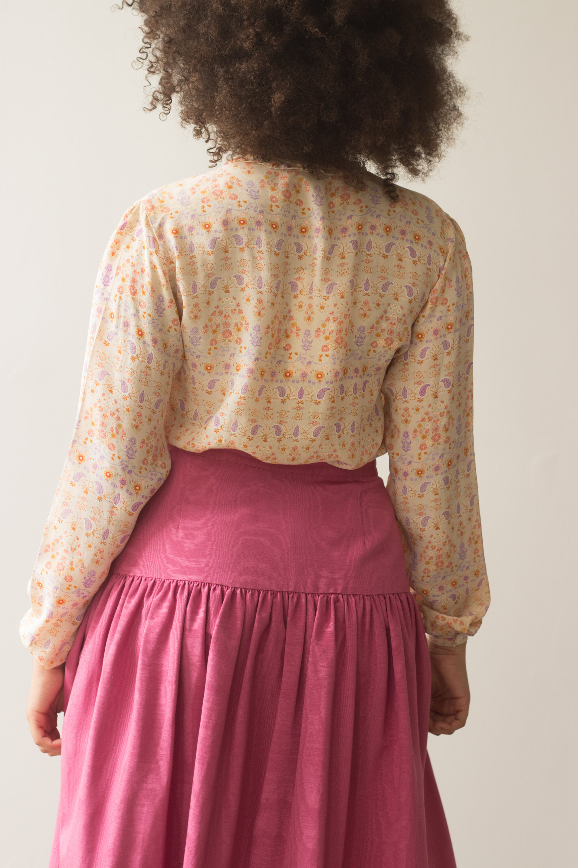 1970s Italian Silk Floral Blouse