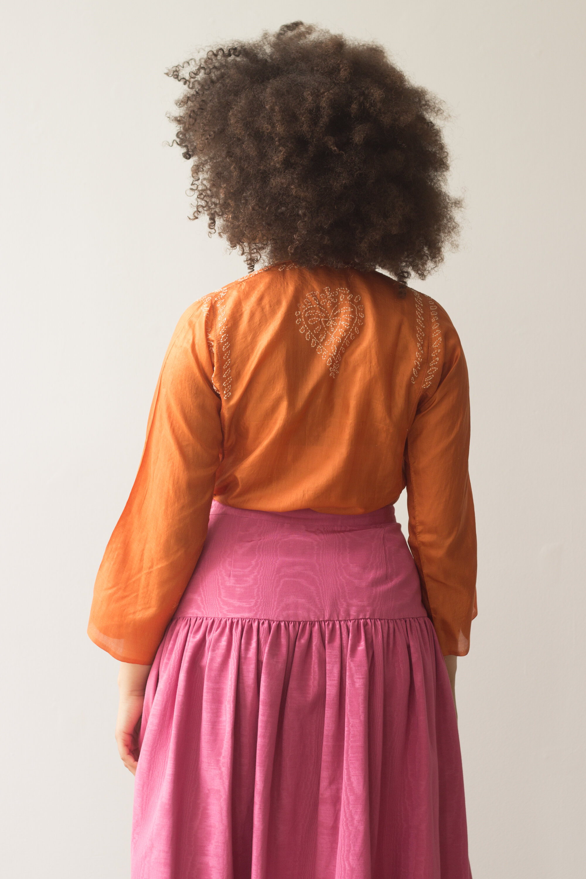 1970s Tissue Silk Embroidered Tunic