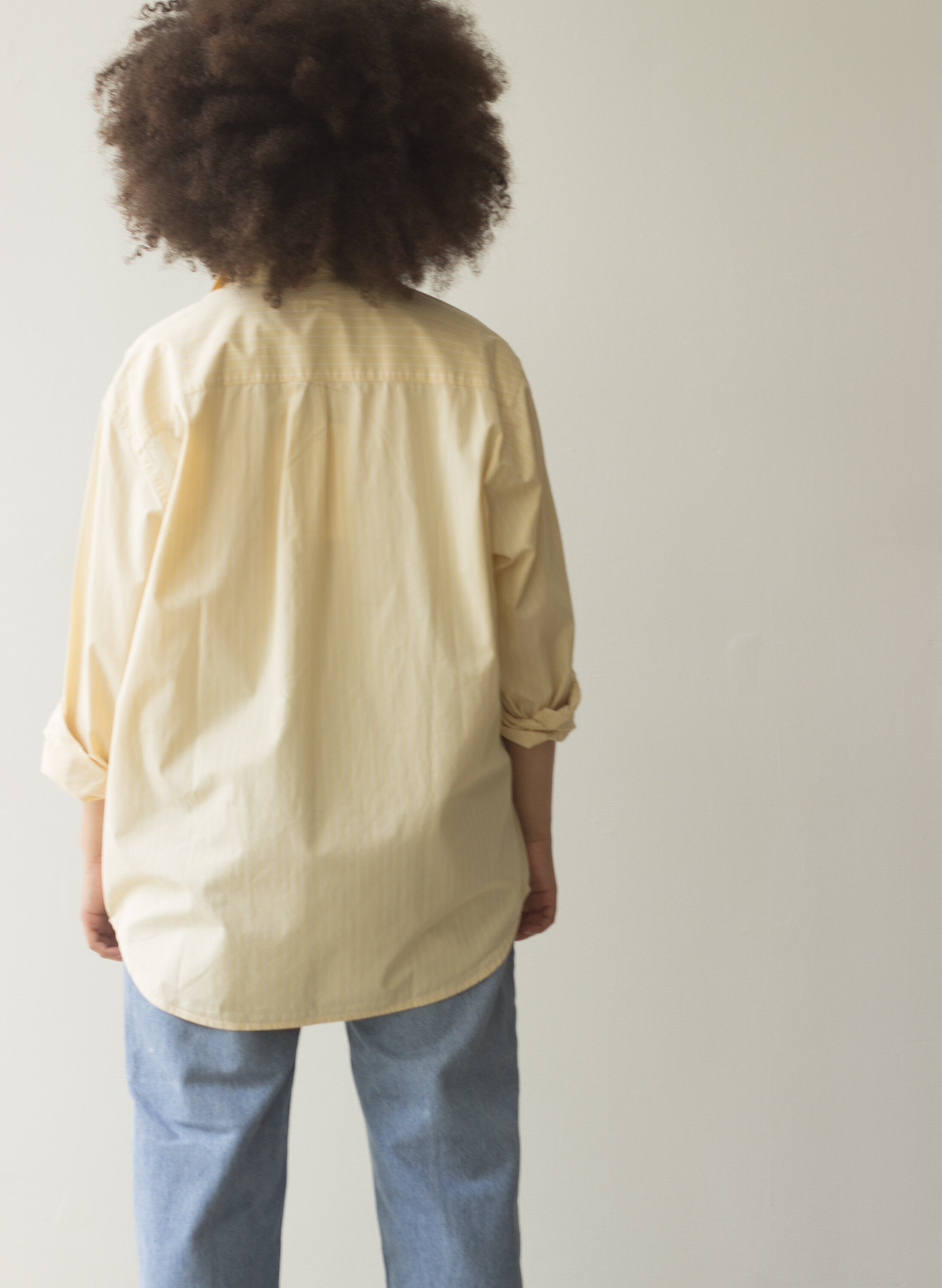 1990s Yellow Pinstripe Menswear Buttondown
