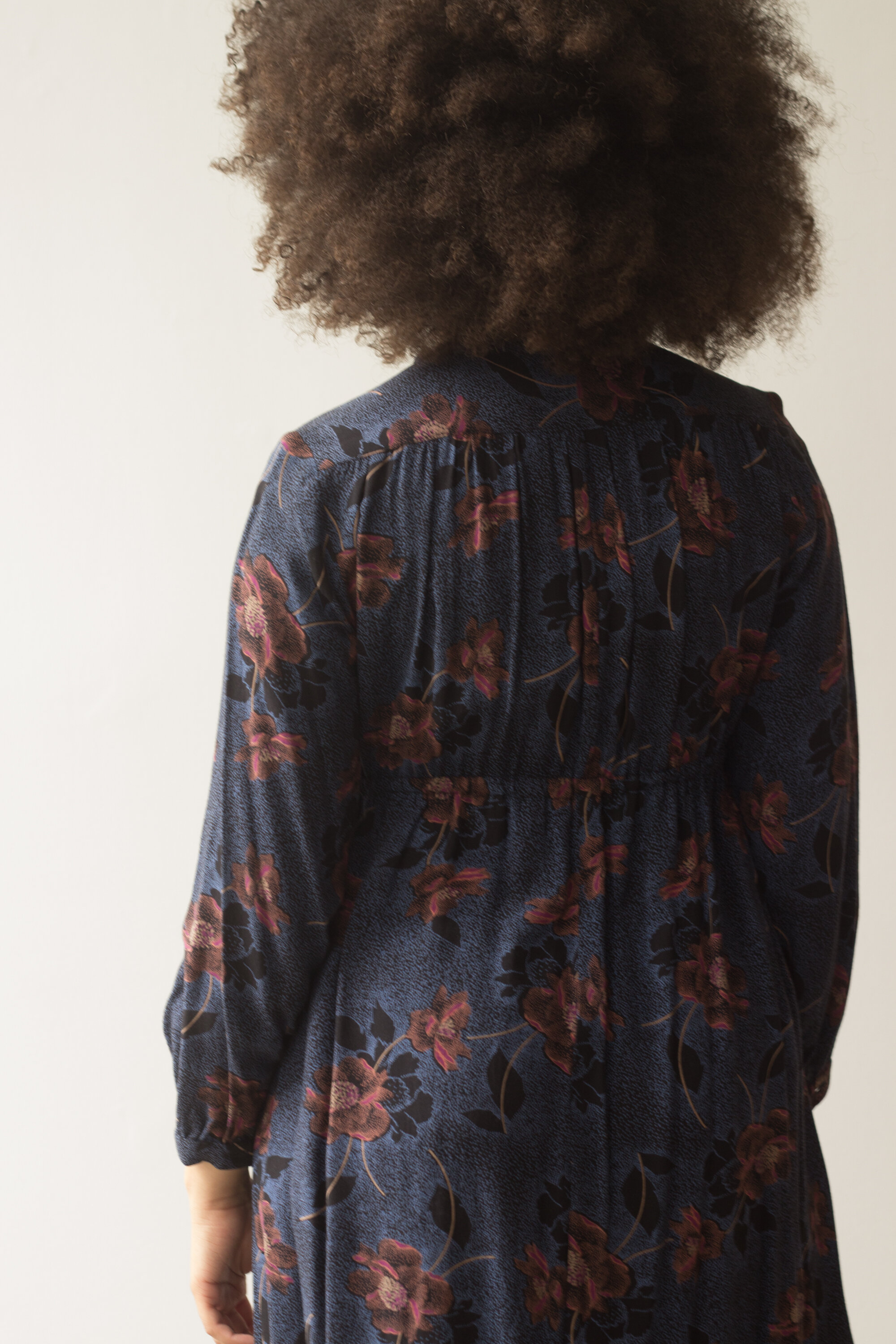 1970s Saks Fifth Avenue Floral Rayon Empire Easy Dress