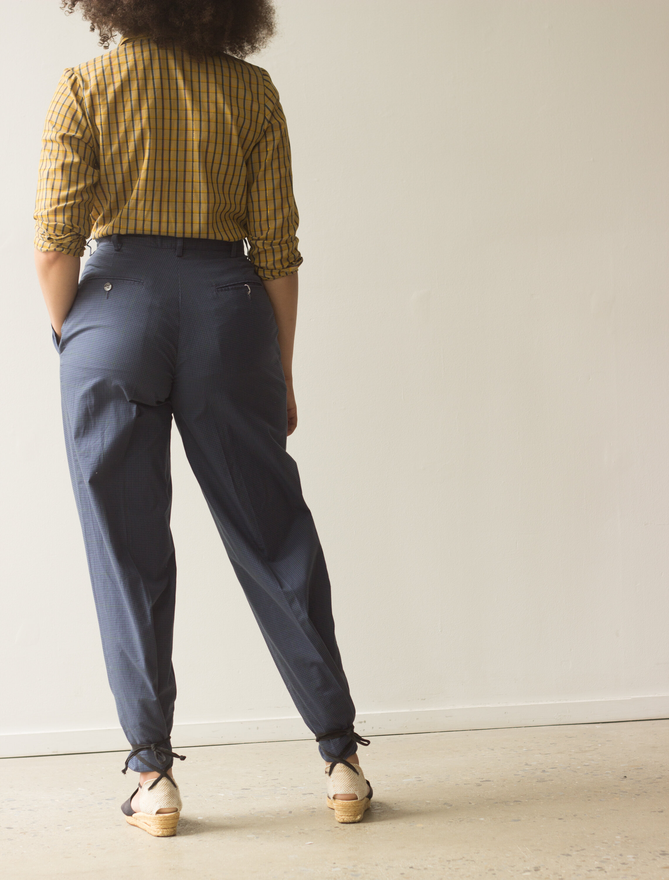 1980s Perry Ellis Menswear Pleated Micro-check Trousers