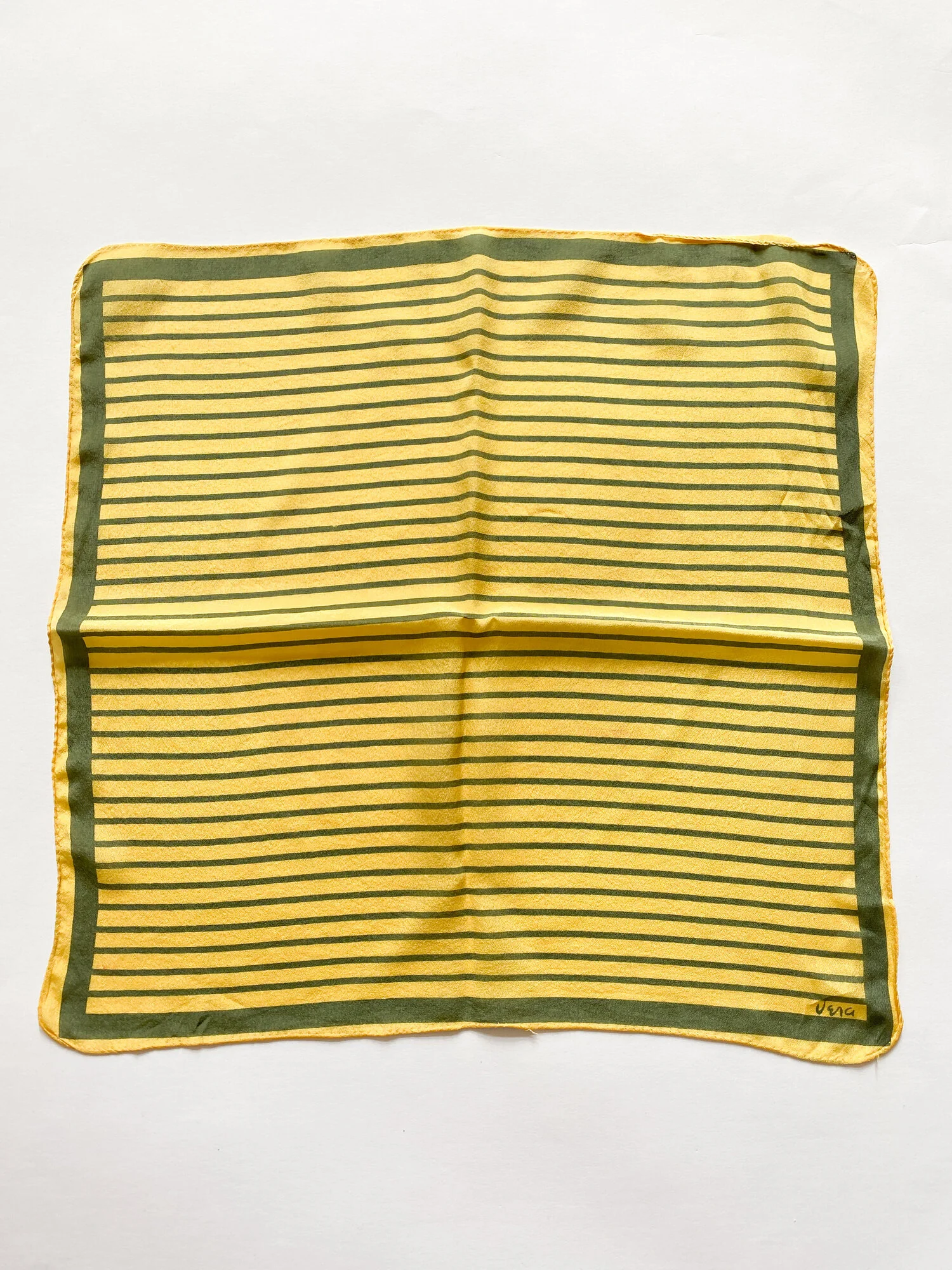 1970s Vera Striped Silk Scarf