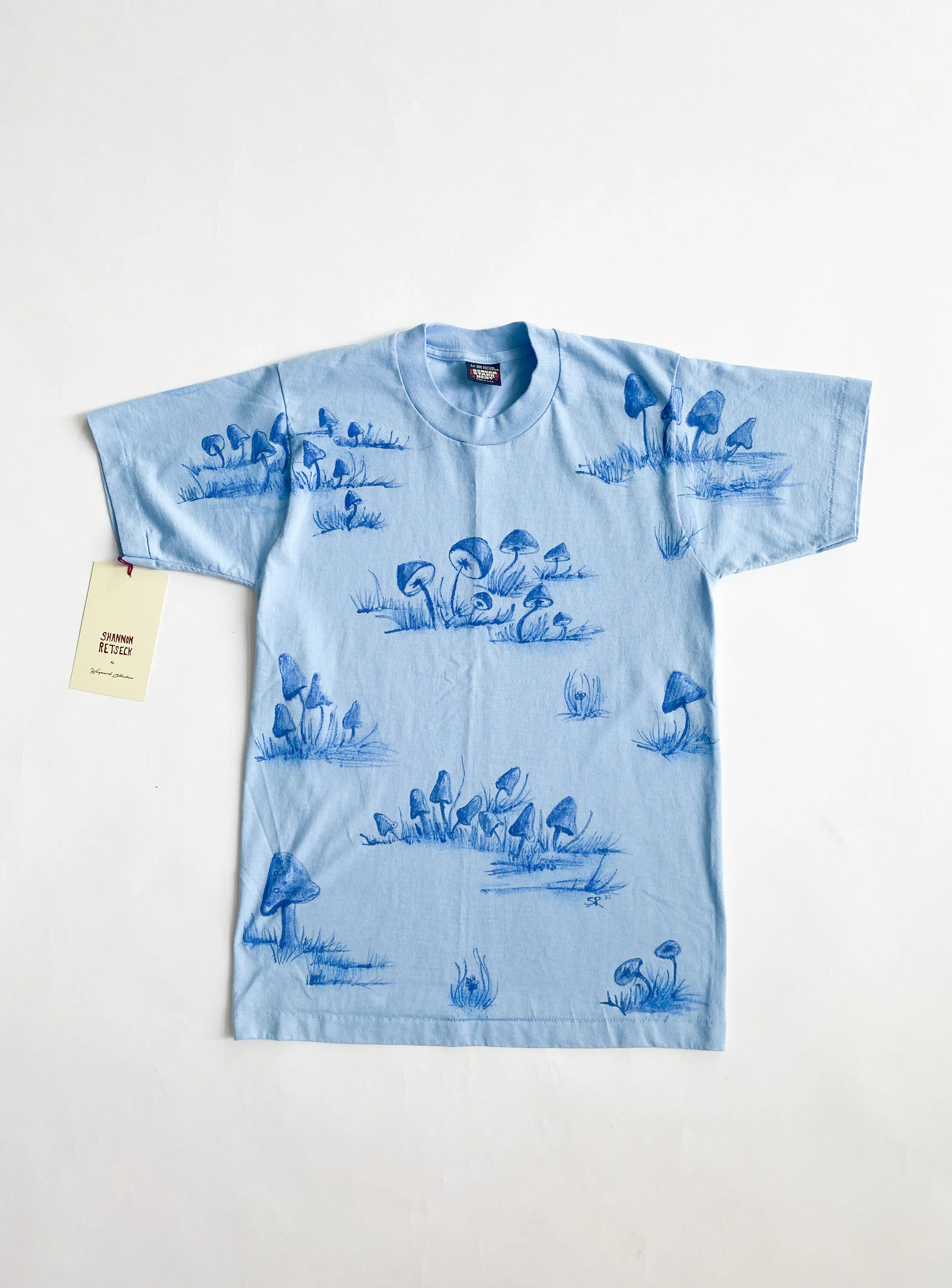 Hand-Painted Mushroom Toile Tee