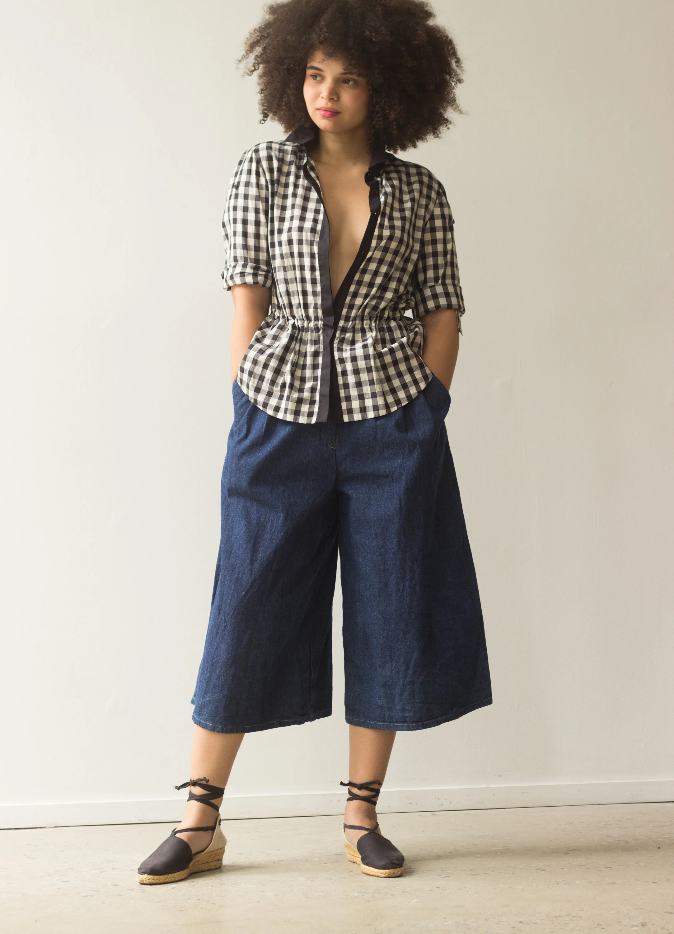 1970s Denim Gaucho Pants