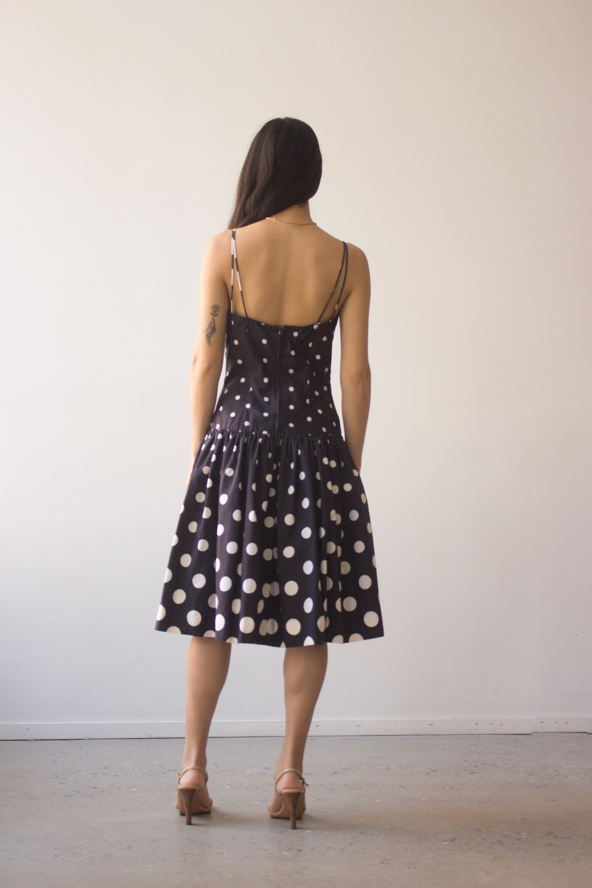 1960s Cotton Polka Dot Party Dress