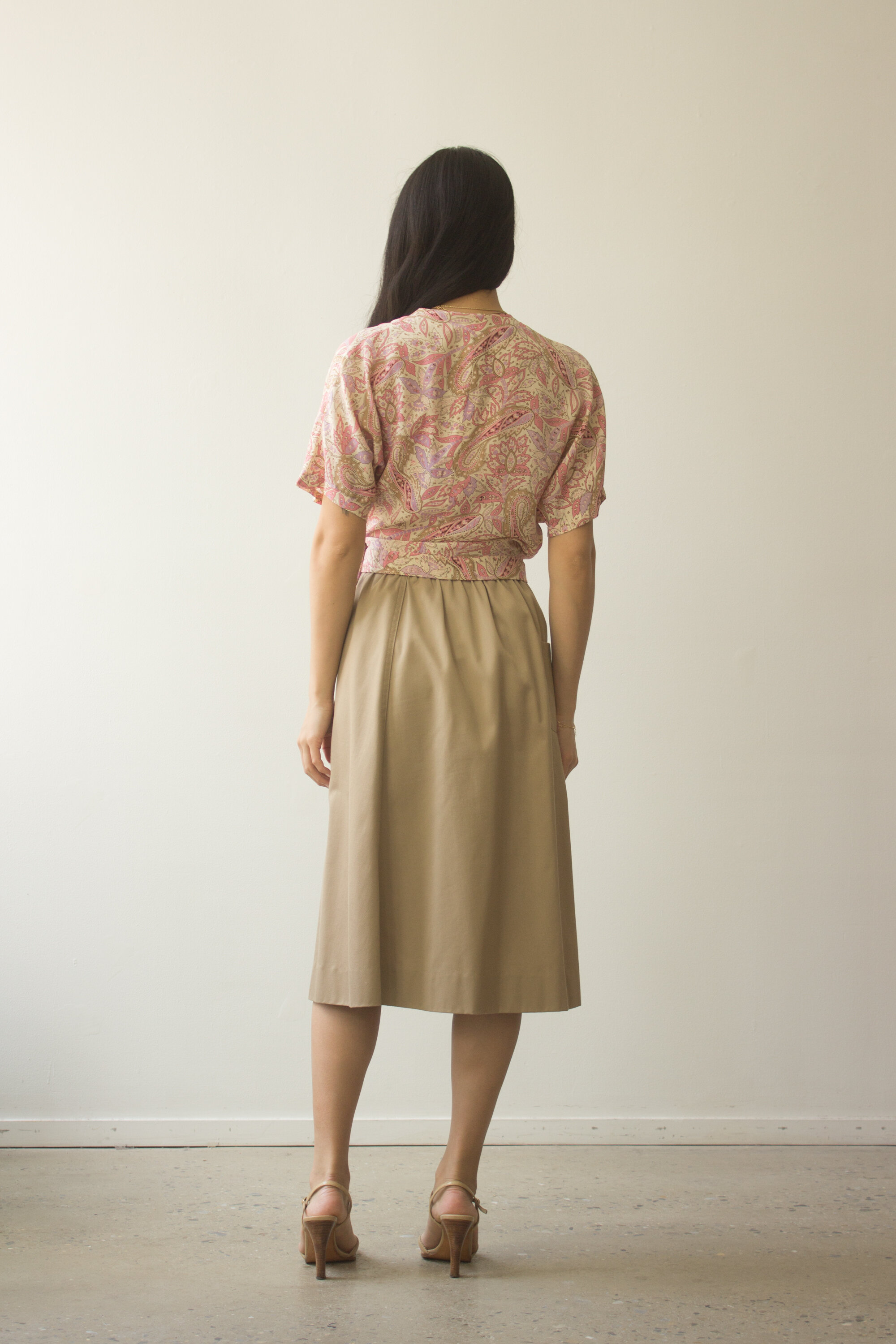 1970s Silk Paisley Wrap Top