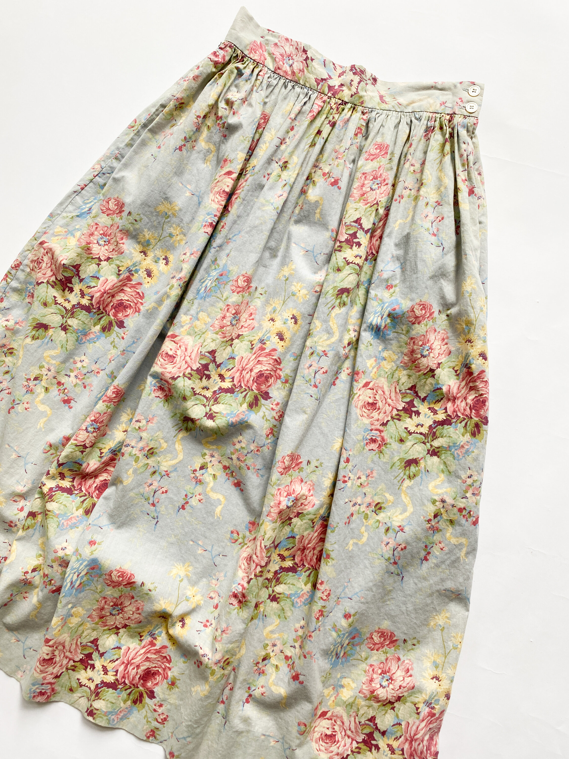 1980s Ralph Lauren Floral Cotton Skirt — Wayward Collection