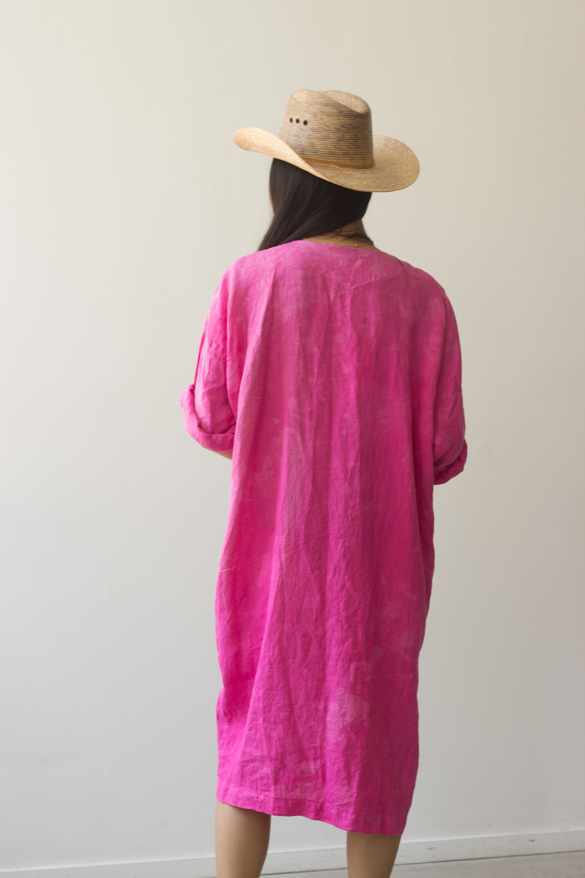 1980s Overdyed Calvin Klein Linen Shirt Dress