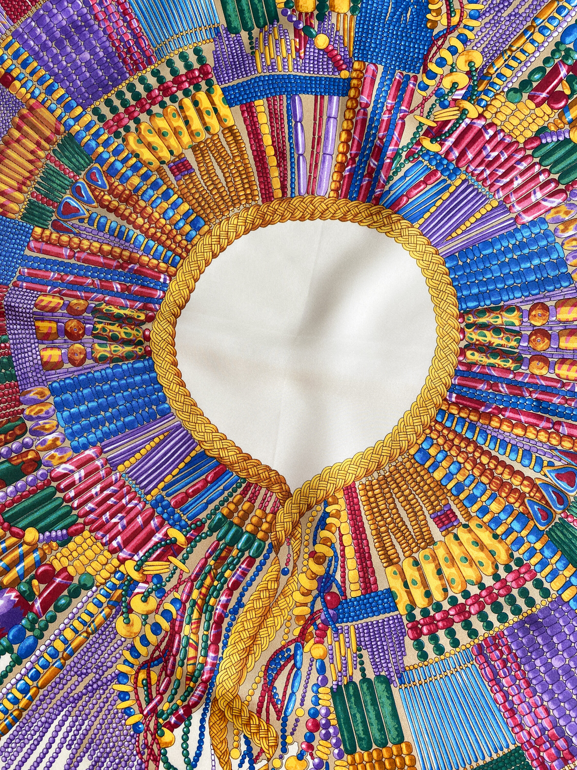 1990s Bottega Venetta Jewel Motif Silk Scarf