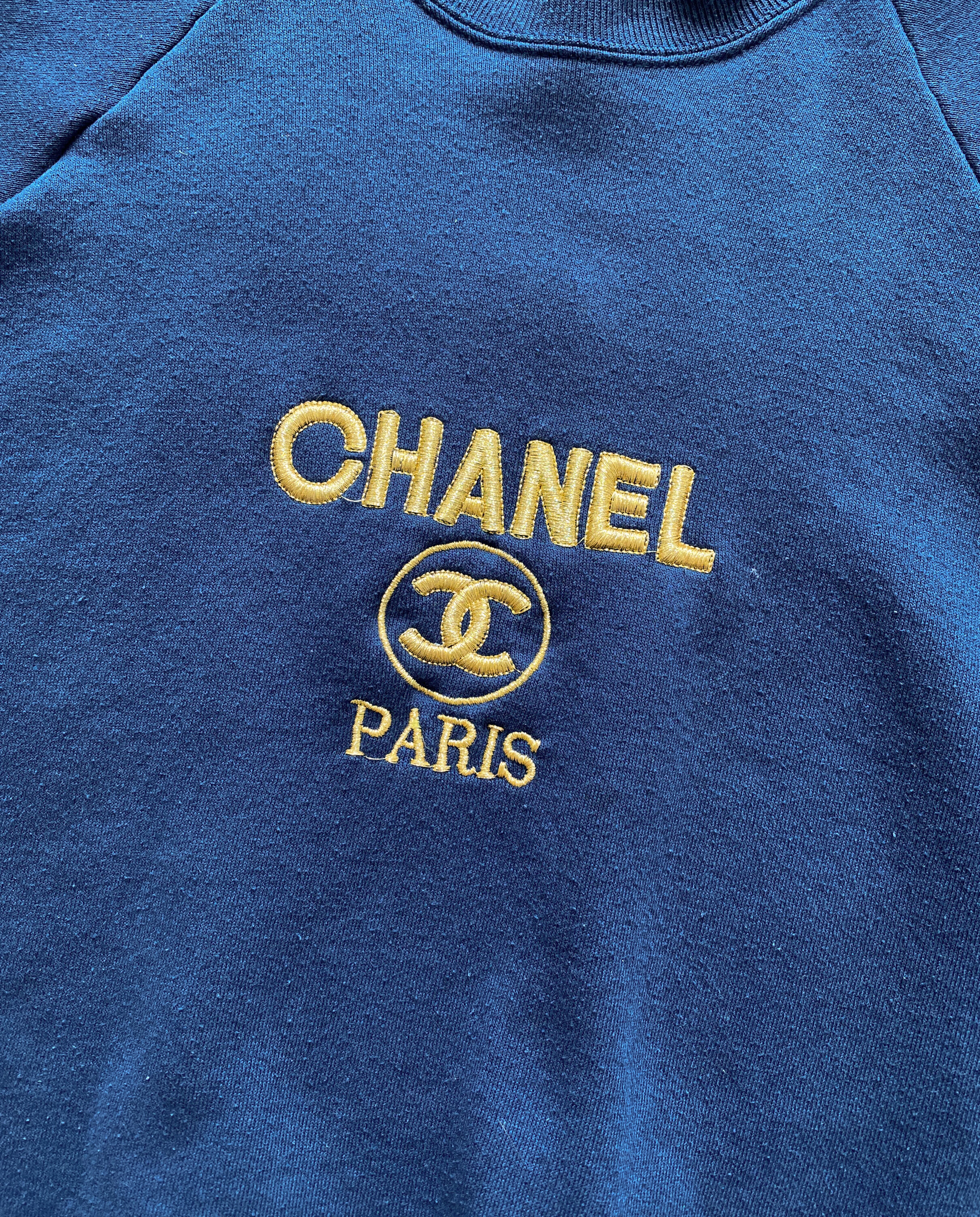 1990s Bootleg Chanel Embroidered Sweatshirt