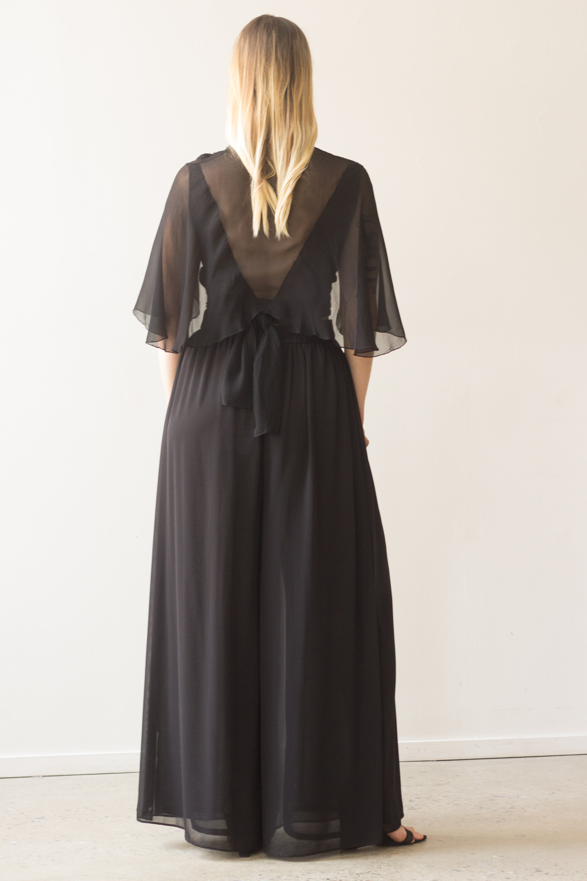 1930 Silk Chiffon Wrap Top