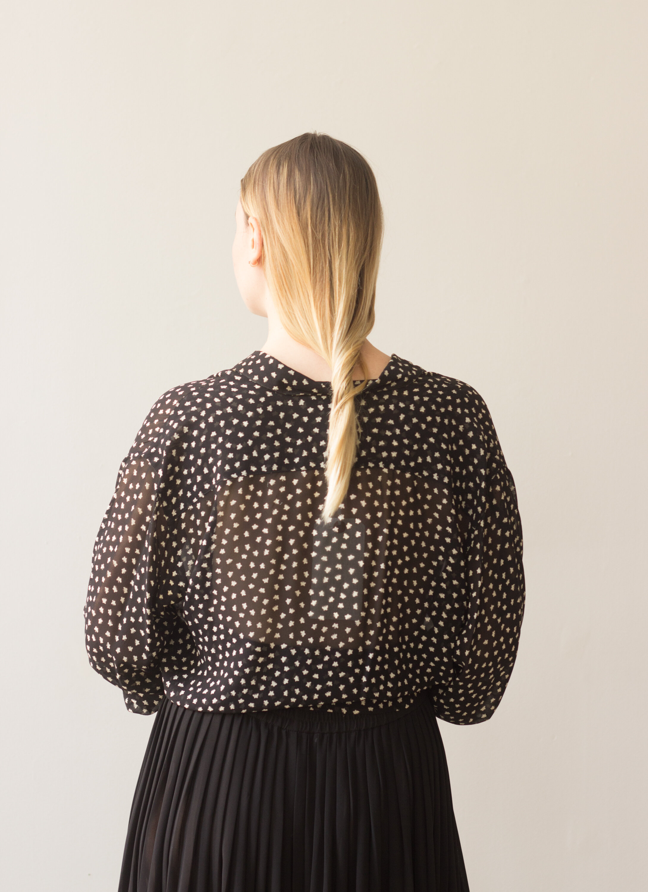 1980s Adrienne Vittadini Butterfly Silk Georgette Blouse