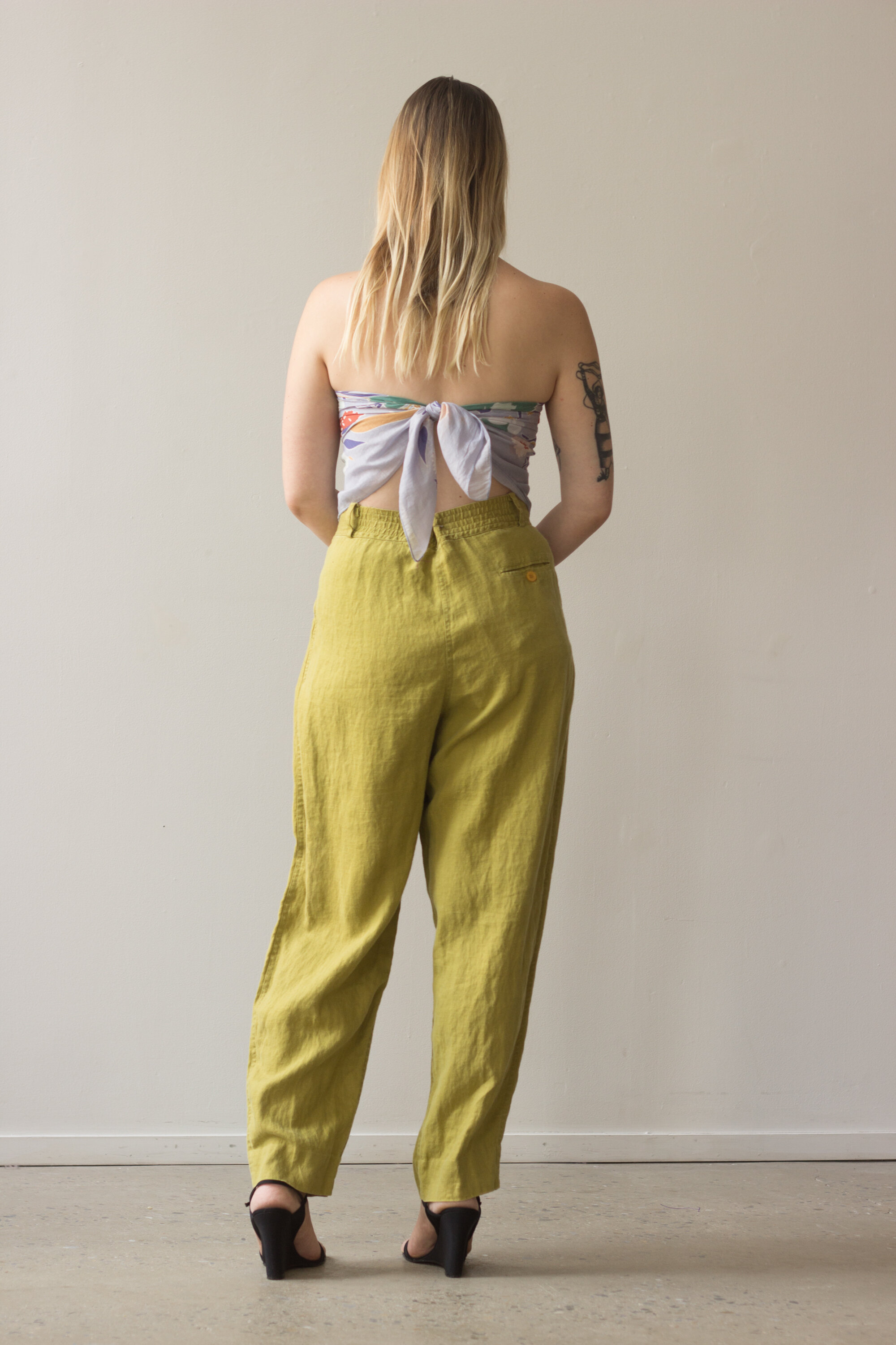 1980s Chartreuse Slouchy Trousers