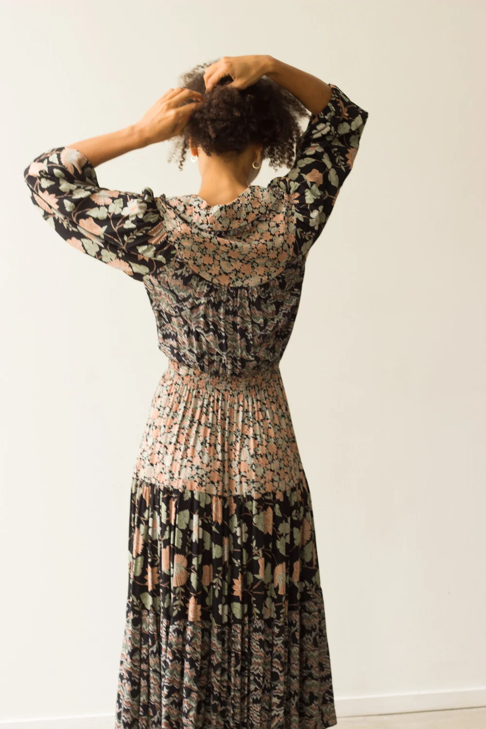1970s Phool Indian Cotton Block Print Kaftan Dress  Wayward Collection