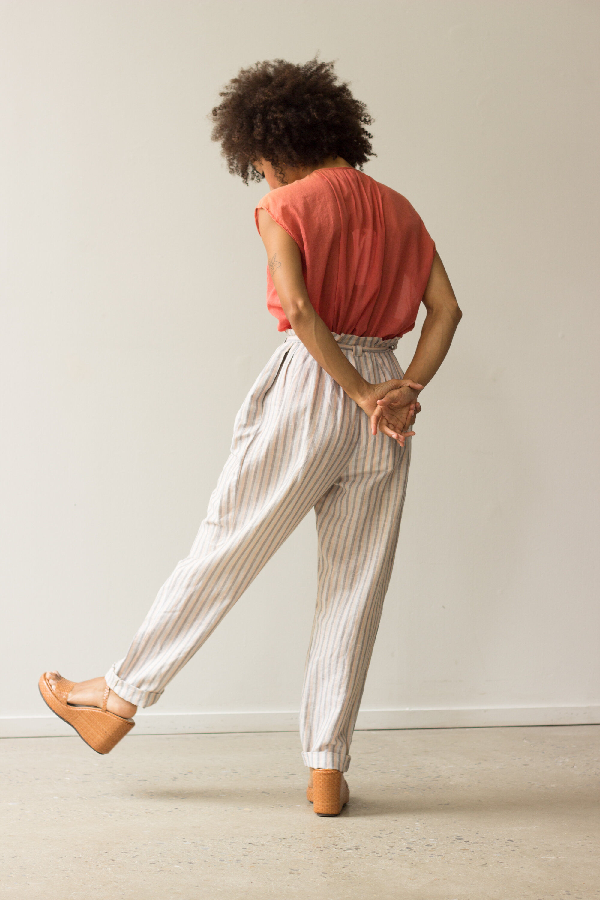 1980s Persimmon Indian Cotton Gauze Top