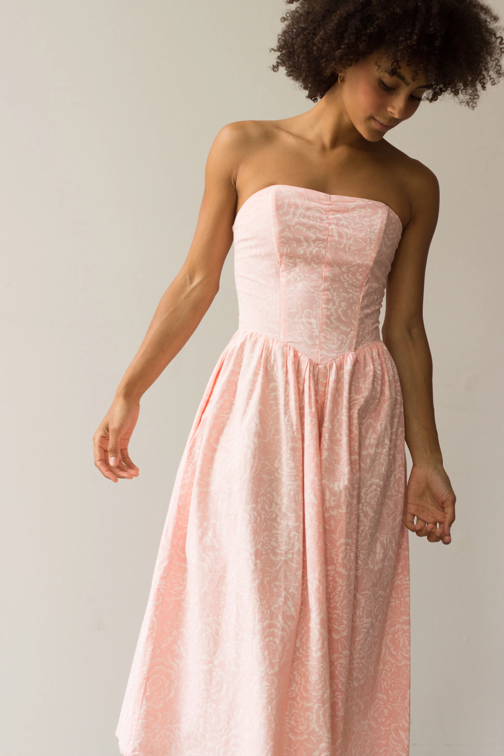 1980s Pink Cotton Bustier Dress  Wayward Collection